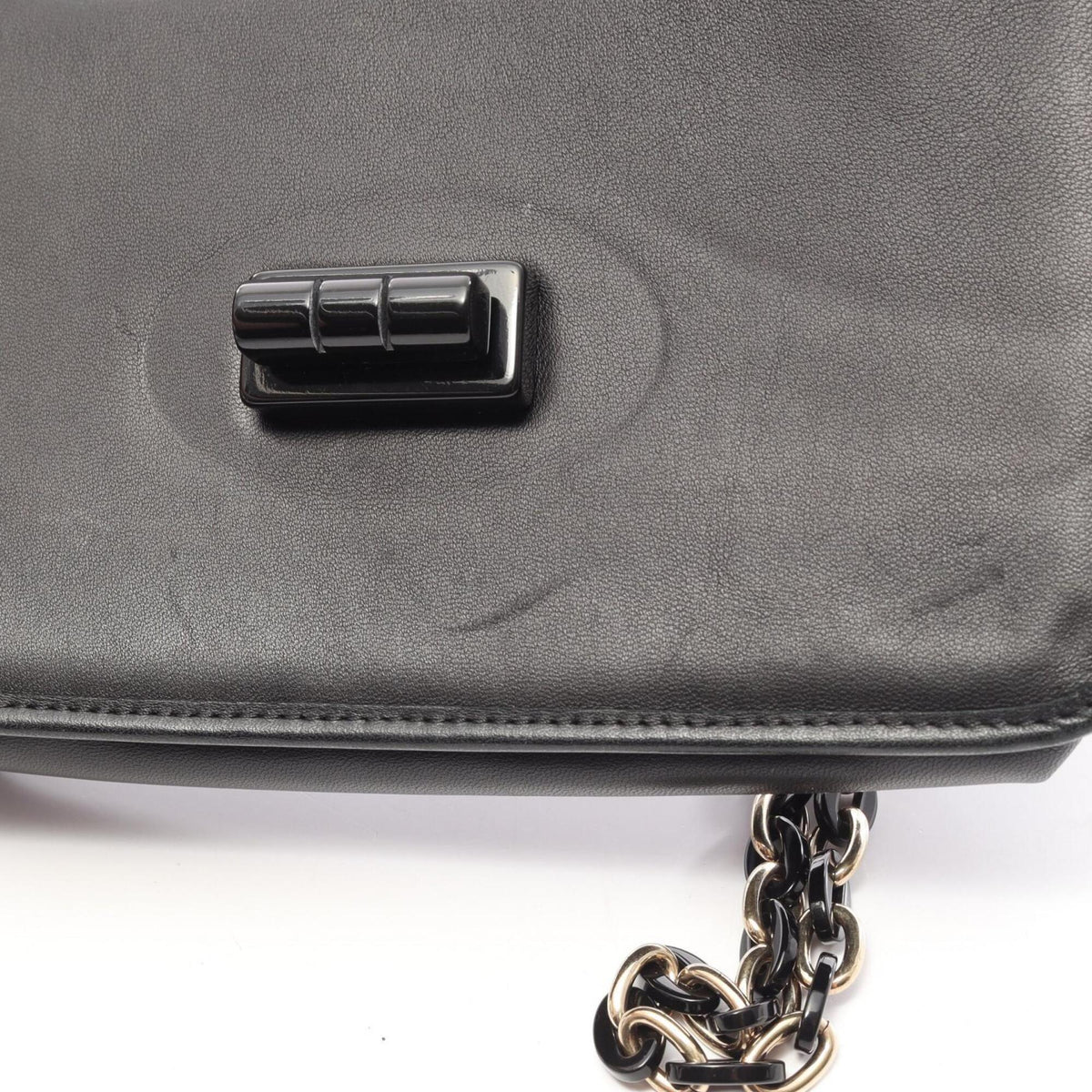 Chanel Black Leather Handbag Shoulder Bag (Pre-Owned)