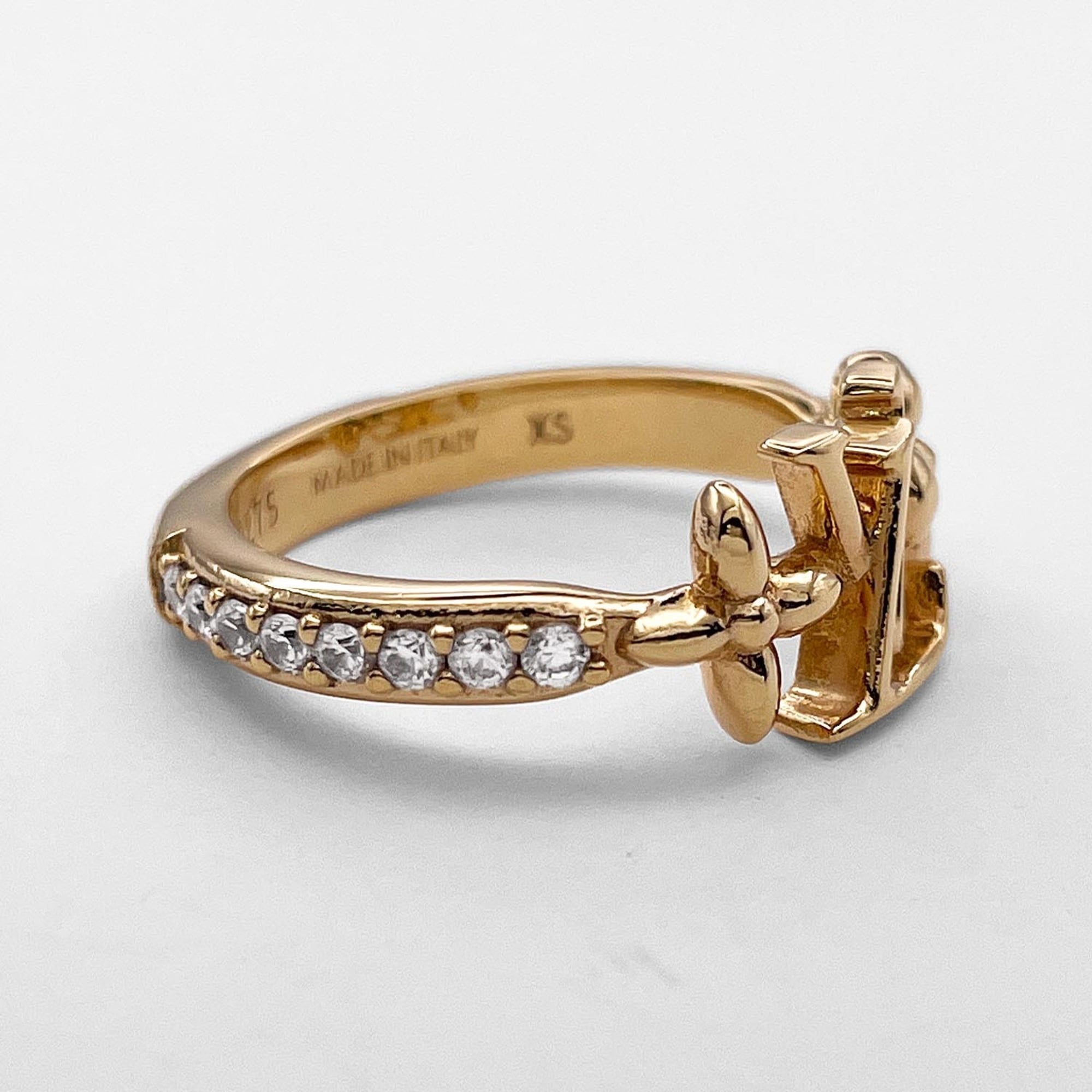 Louis Vuitton Metal Rhinestone Band Ring (Pre-Owned)