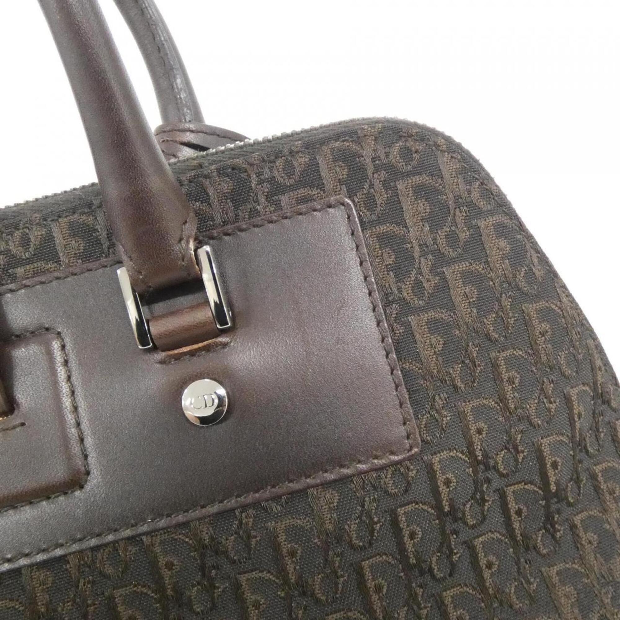 Christian Dior Brown Canvas Leather Handbag (Pre-Owned)