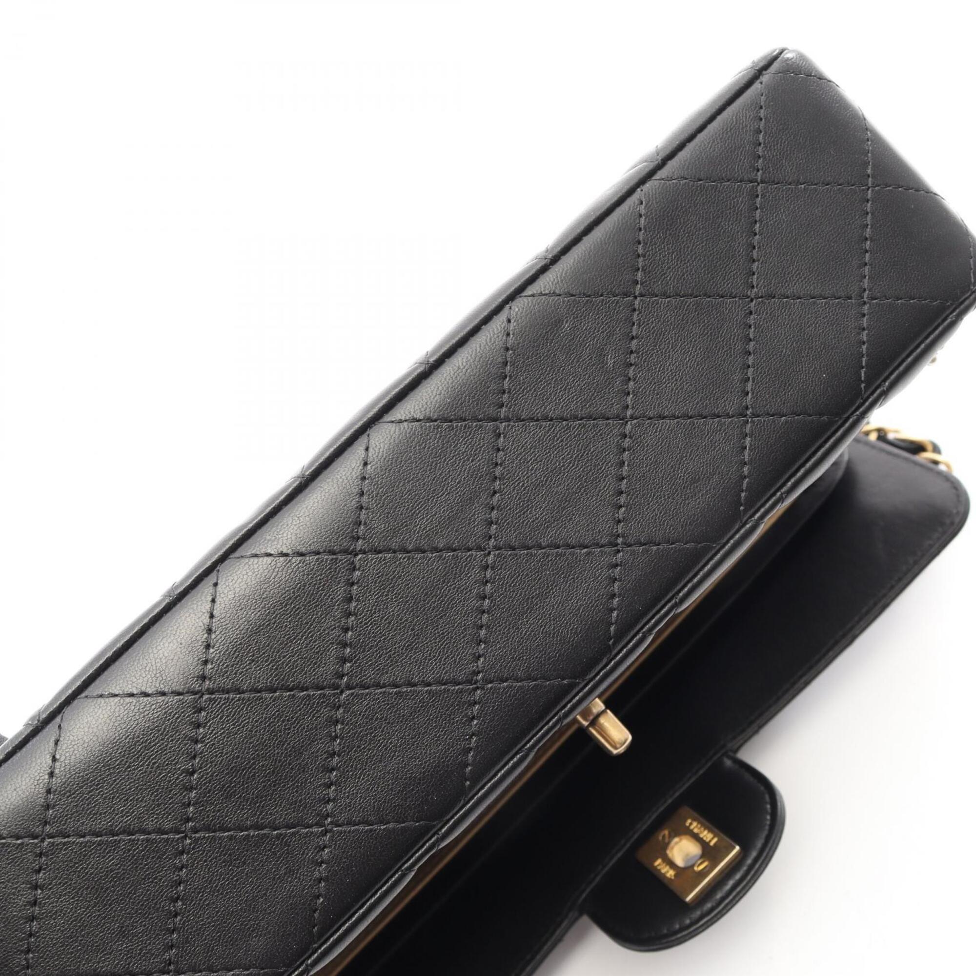 Chanel Black Leather Handbag Shoulder Bag (Pre-Owned)