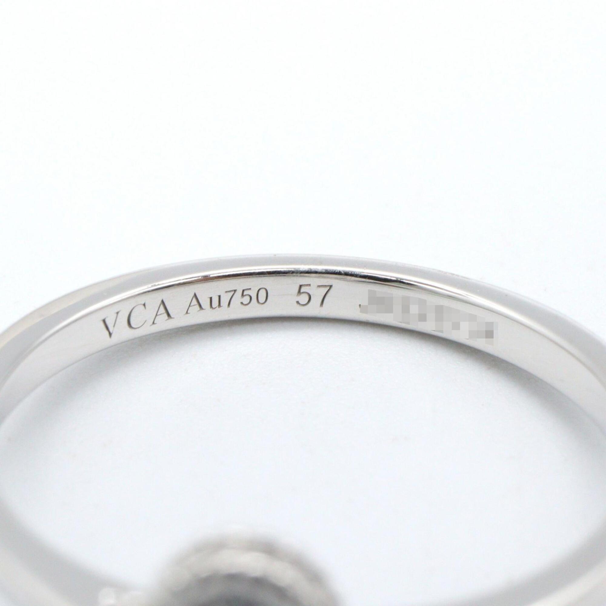 Van Cleef & Arpels Silver Clear White Gold (18K) Band Ring (Pre-Owned)
