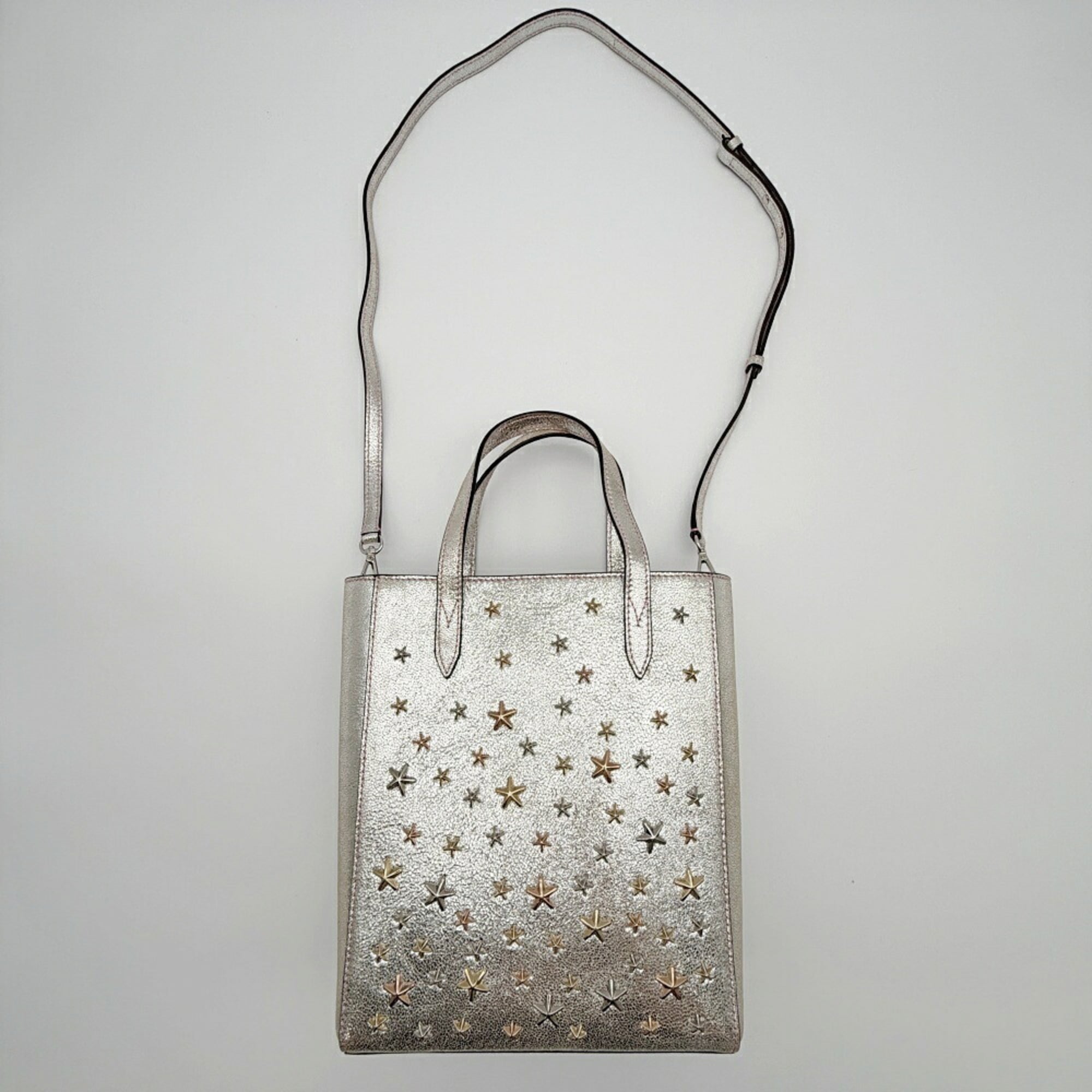 Jimmy Choo Silver Leather Tote Bag (Pre-Owned)