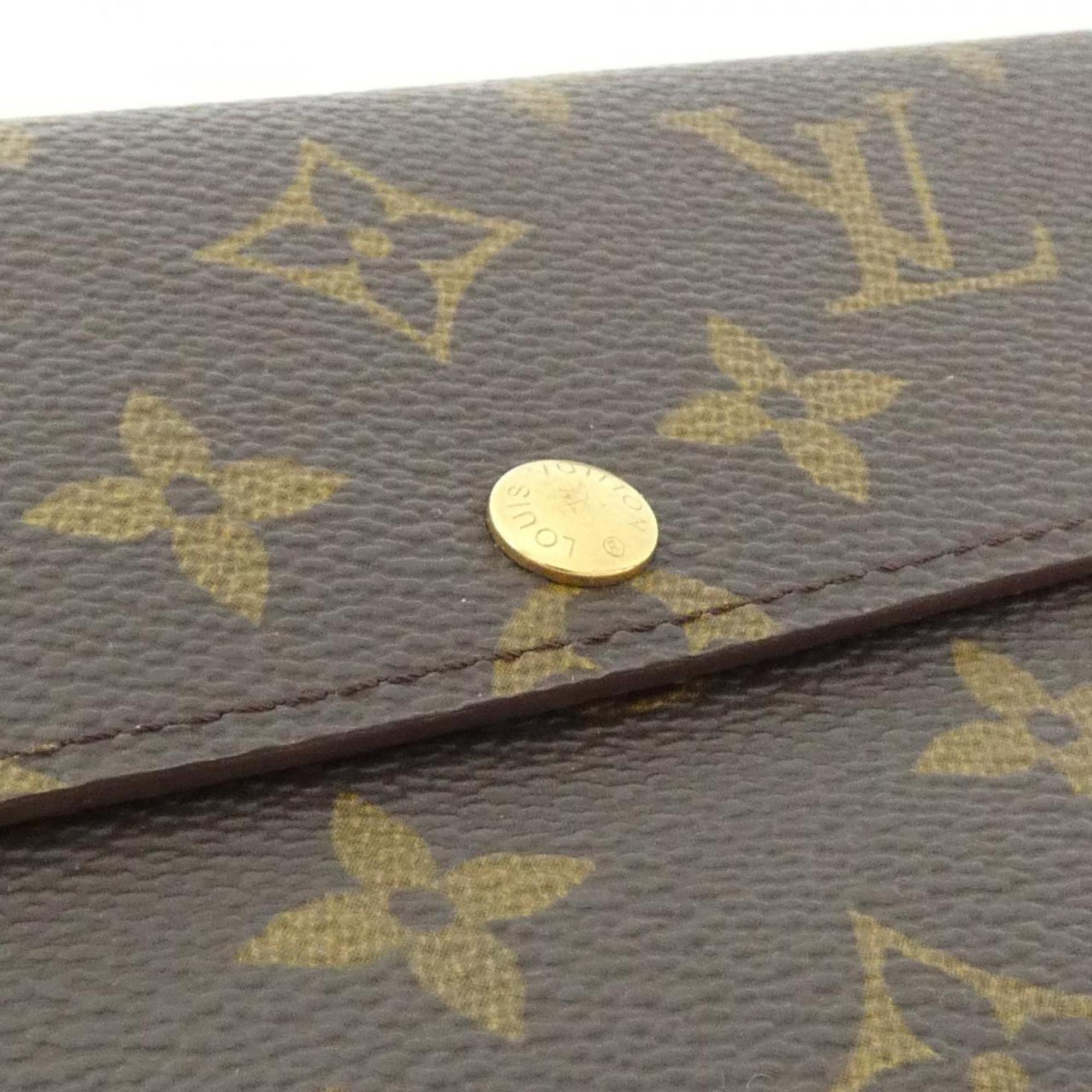 Louis Vuitton Marron Coated Canvas Long Wallet (Bi-Fold) (Pre-Owned)