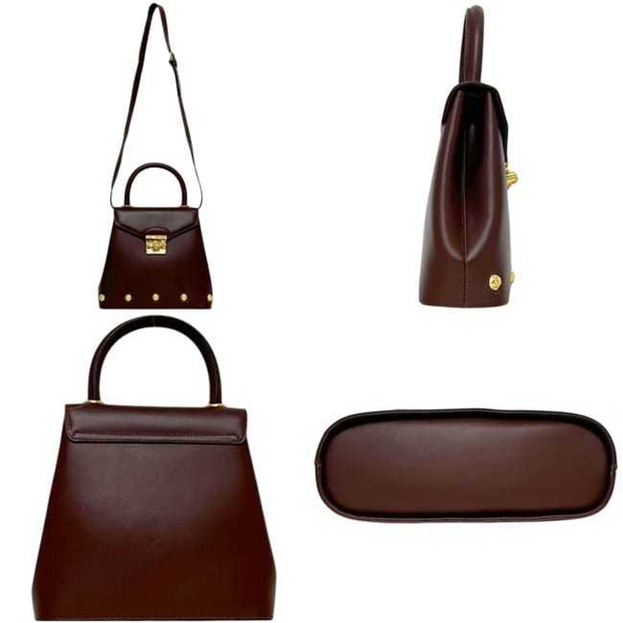 Salvatore Ferragamo Brown Leather Handbag Shoulder Bag (Pre-Owned)