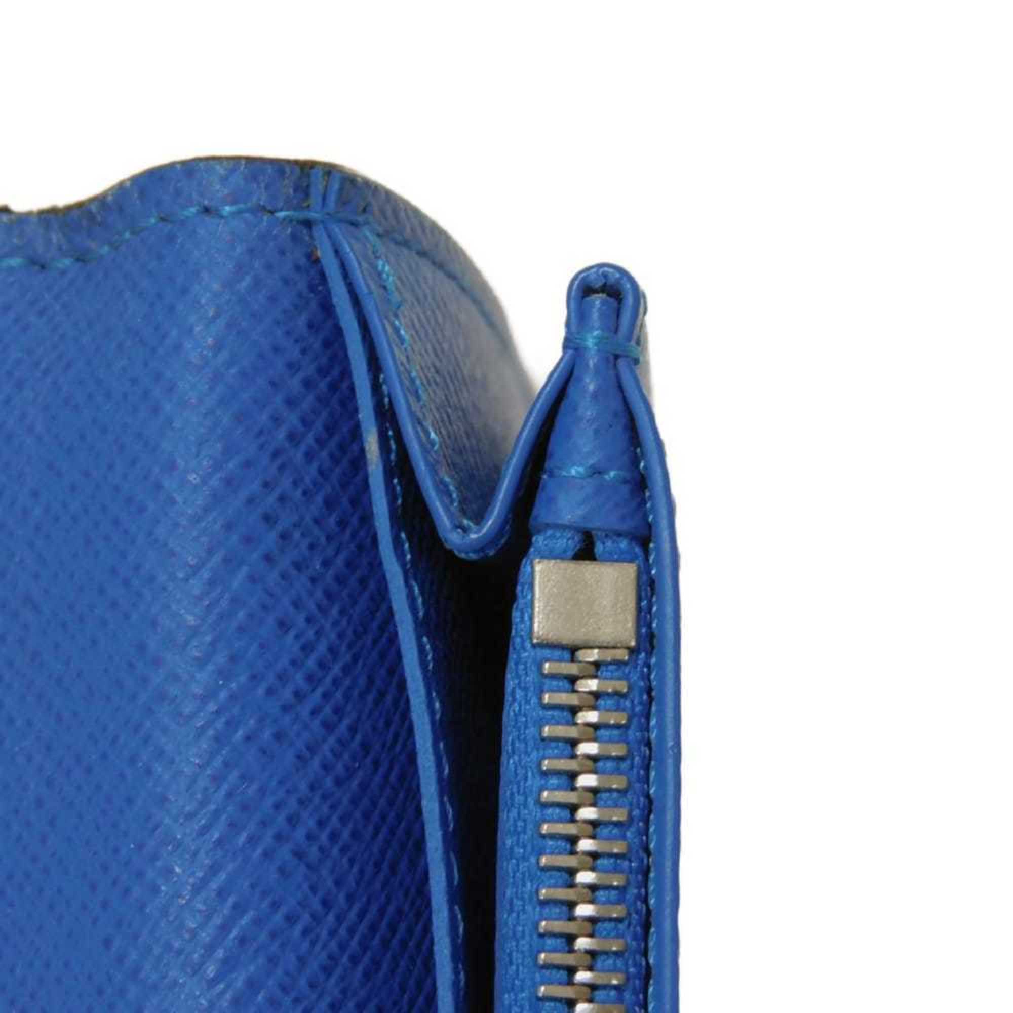 Louis Vuitton Black Blue Noir Taiga Leather Long Wallet (Bi-Fold) (Pre-Owned)