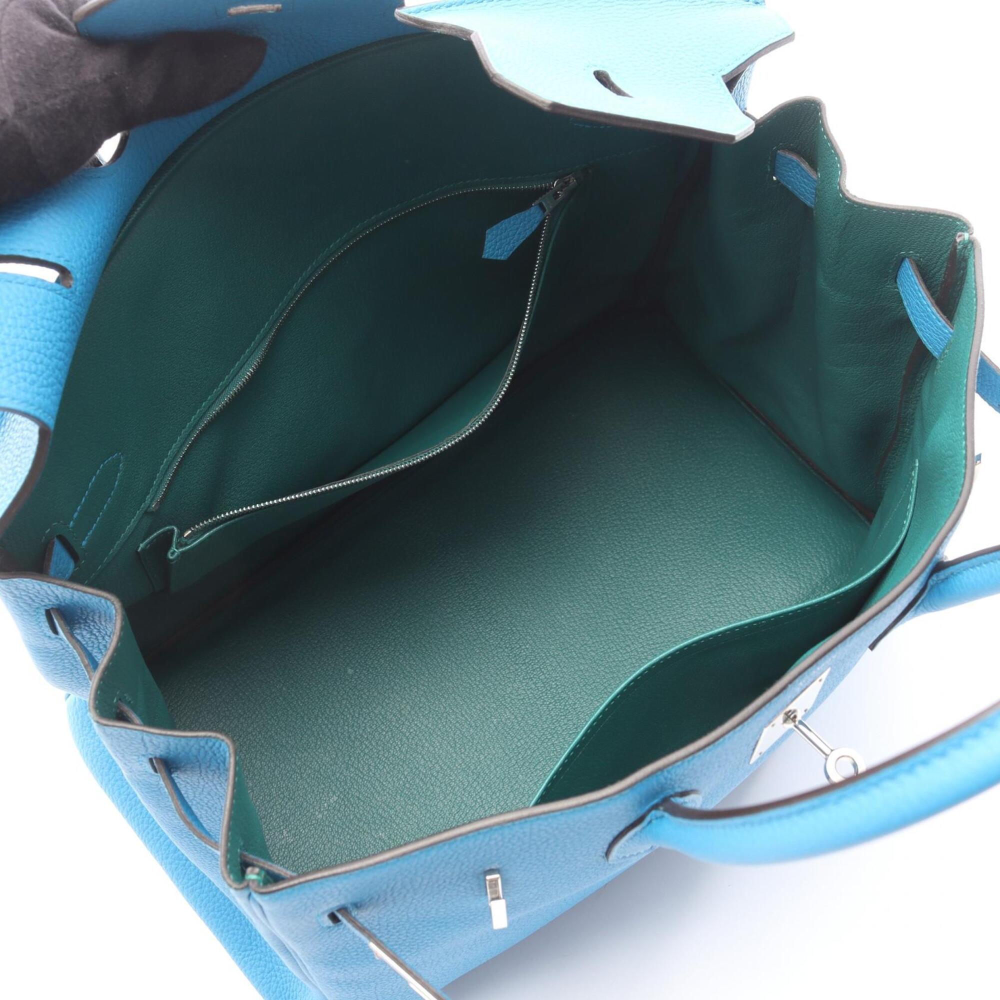 Hermes Blue Togo Leather Leather Handbag (Pre-Owned)