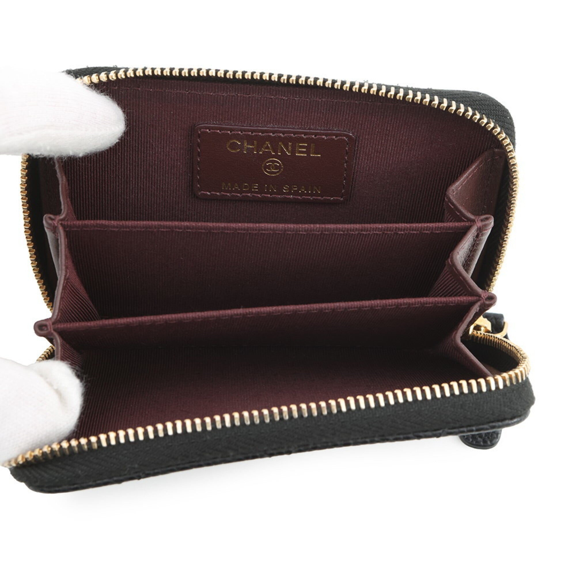 Chanel Black Grained Calfskin Coin Purse/Coin Case (Pre-Owned)