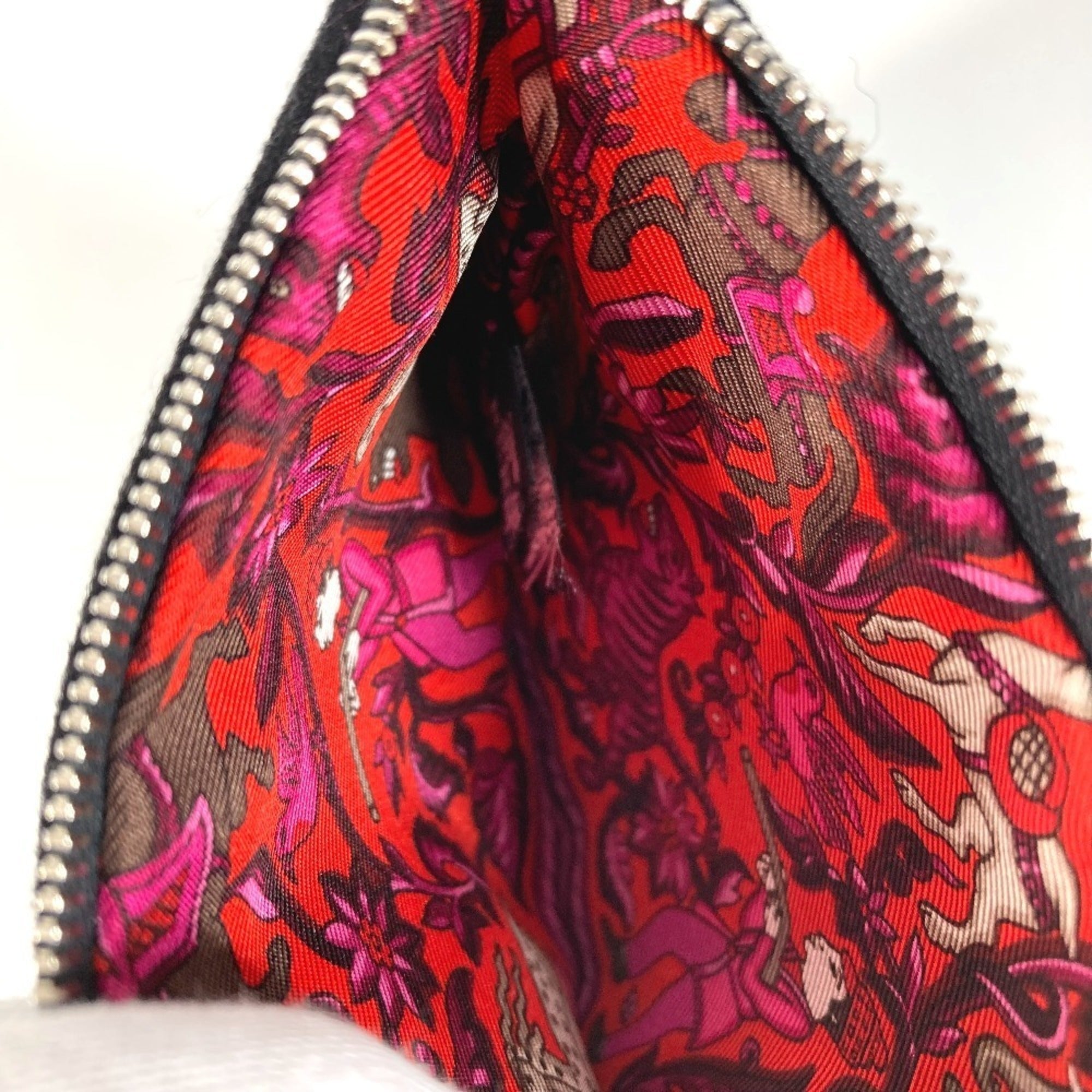 Hermes Sellier Black Multi-Color Felt Silk Pouch Wash Bag (Pre-Owned)
