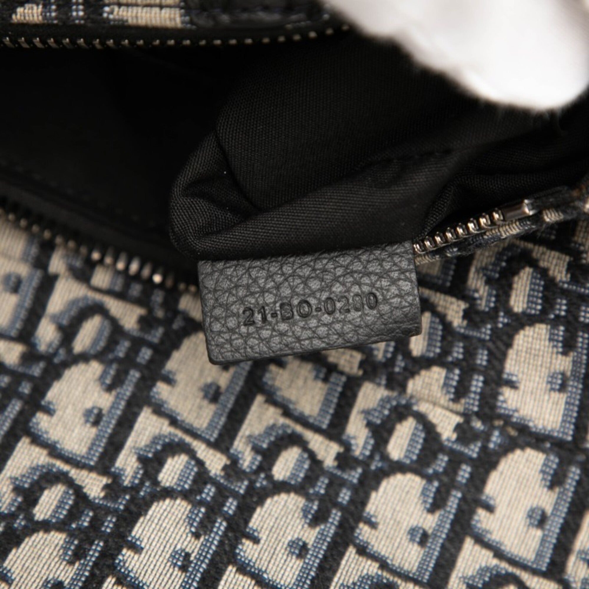 Christian Dior Beige Navy Black Canvas Leather Sling Bag (Pre-Owned)