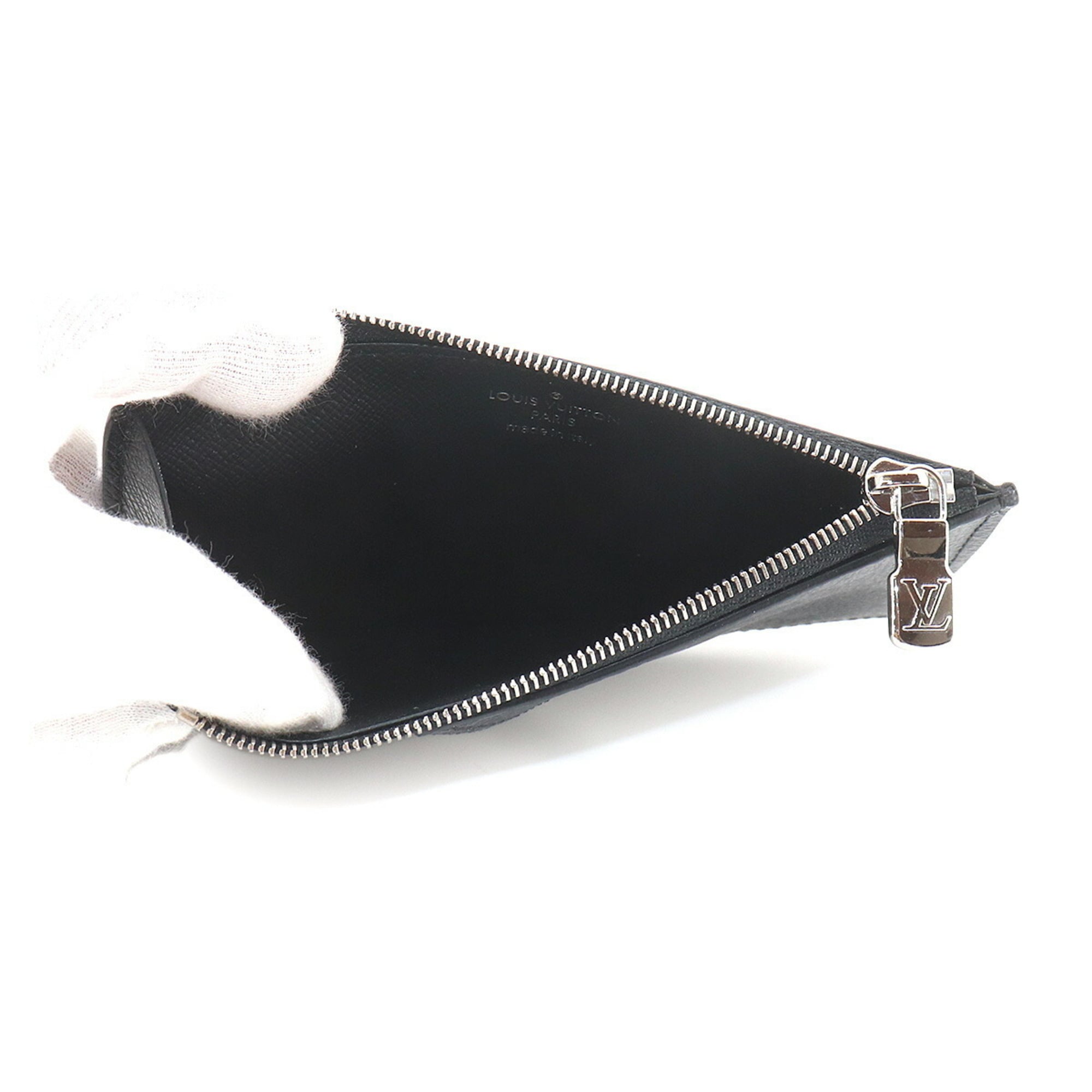 Louis Vuitton Noir Taiga Leather Monogram Eclipse Coin Purse/Coin Case (Pre-Owned)