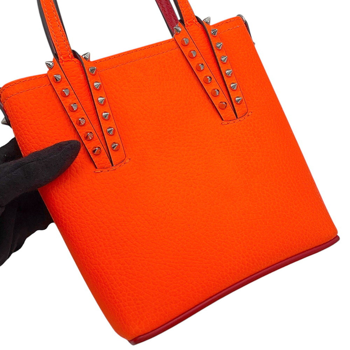 Christian Louboutin Neon Orange Leather Handbag (Pre-Owned)