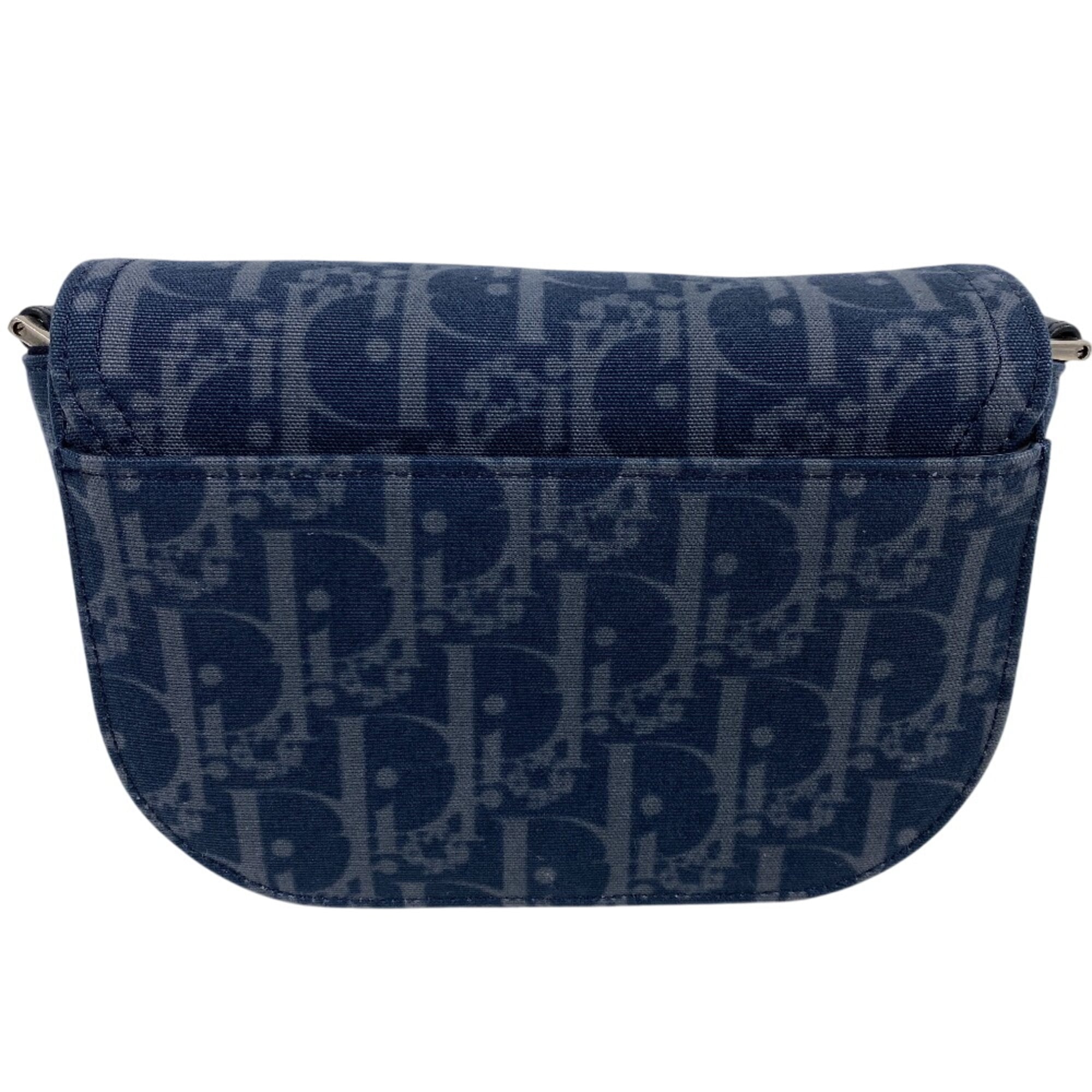 Christian Dior Navy Canvas Leather Shoulder Bag (Pre-Owned)