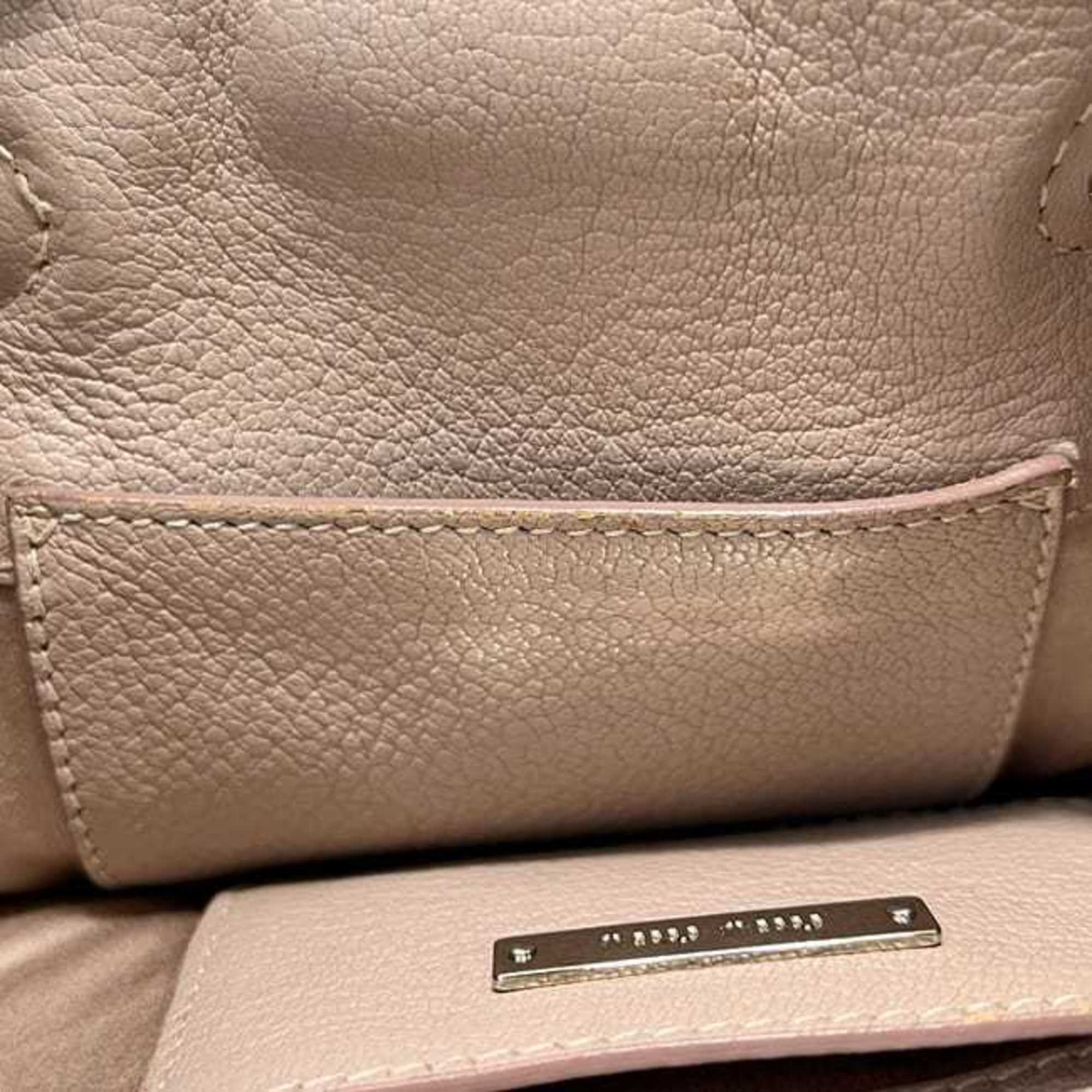 Miu Miu Pink Silver Leather Shoulder Bag (Pre-Owned)