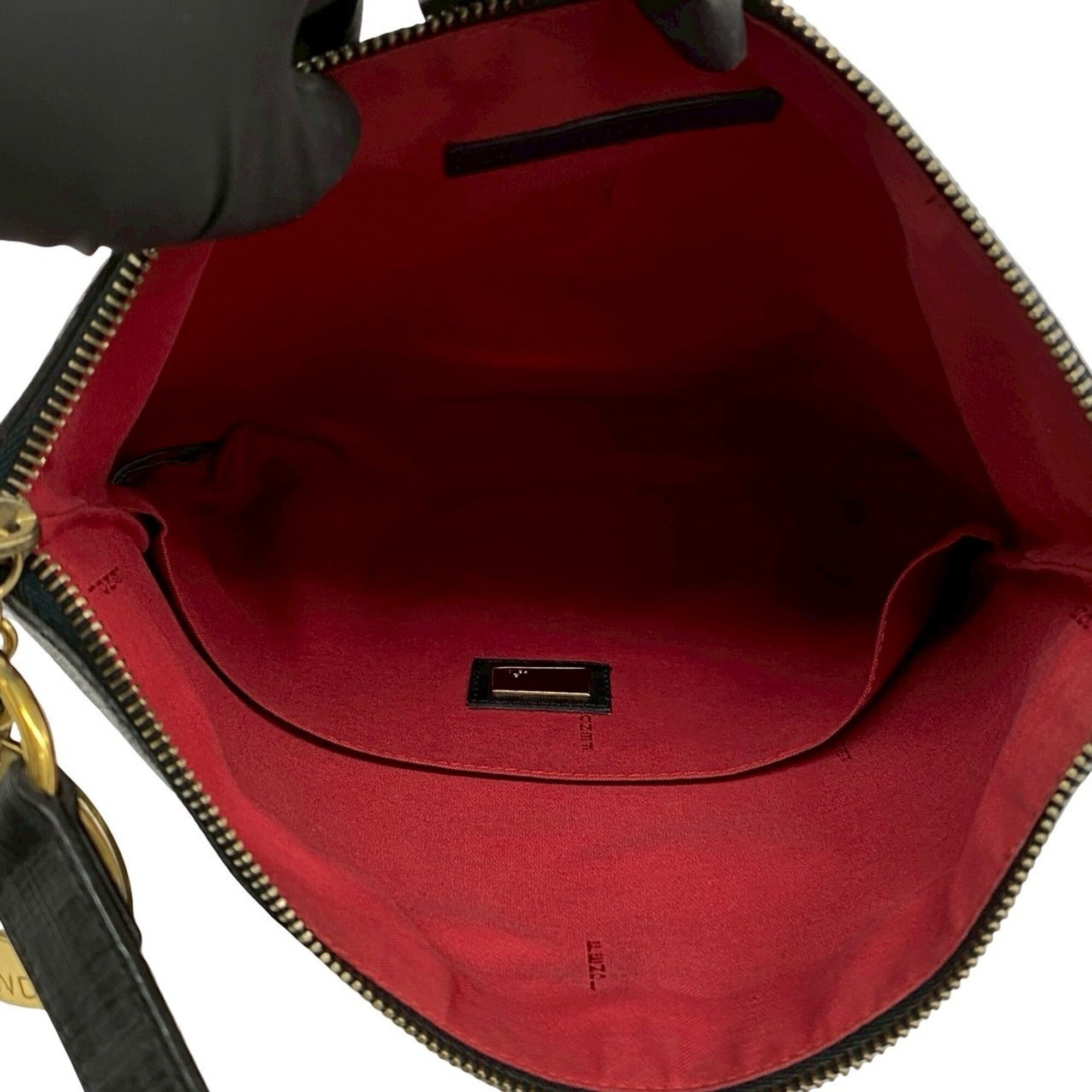 Fendi Black Leather Pvc Shoulder Bag Sling Bag (Pre-Owned)