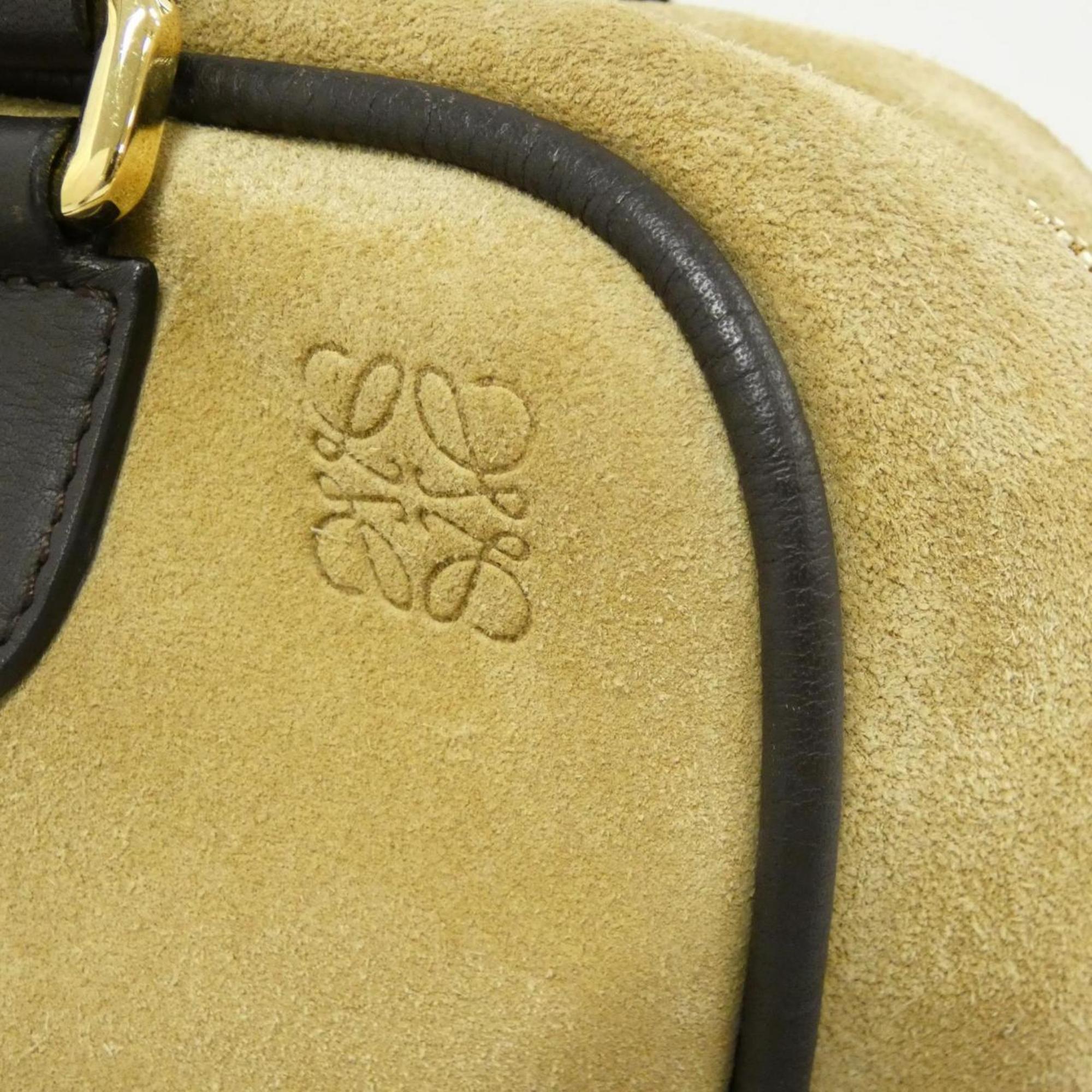 Loewe Brown Gold Suede Handbag (Pre-Owned)