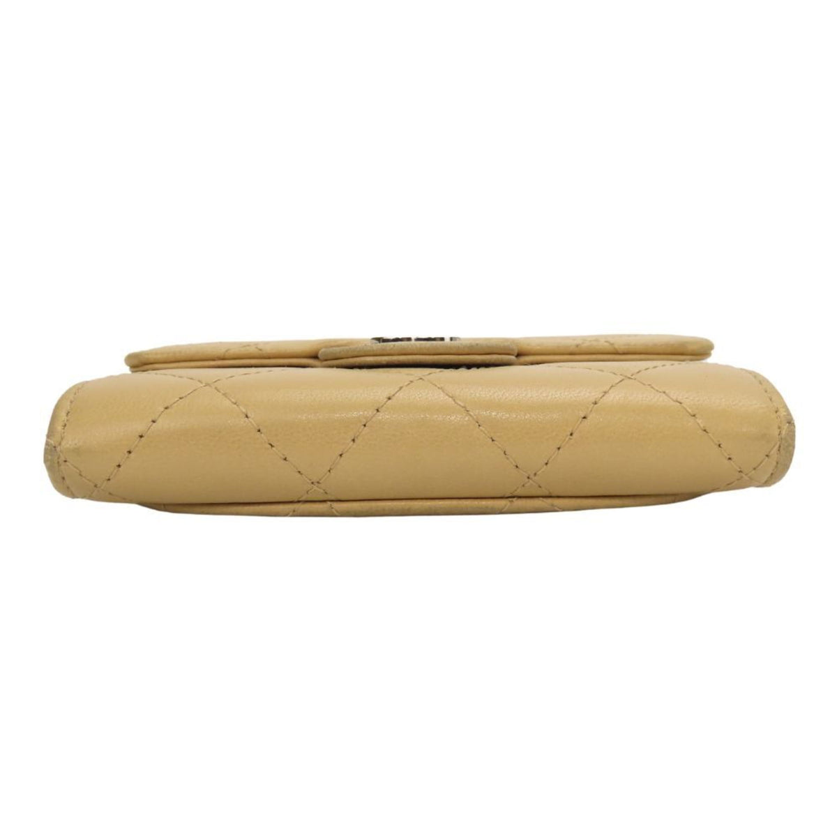 Chanel Beige Leather Coin Purse/Coin Case (Pre-Owned)