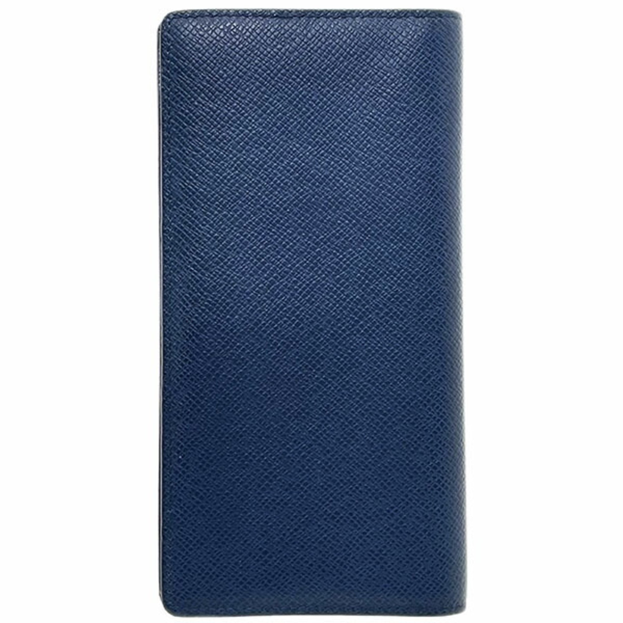 Louis Vuitton Taiga Navy Ocean Taiga Leather Long Bill Wallet (Bi-Fold) (Pre-Owned)