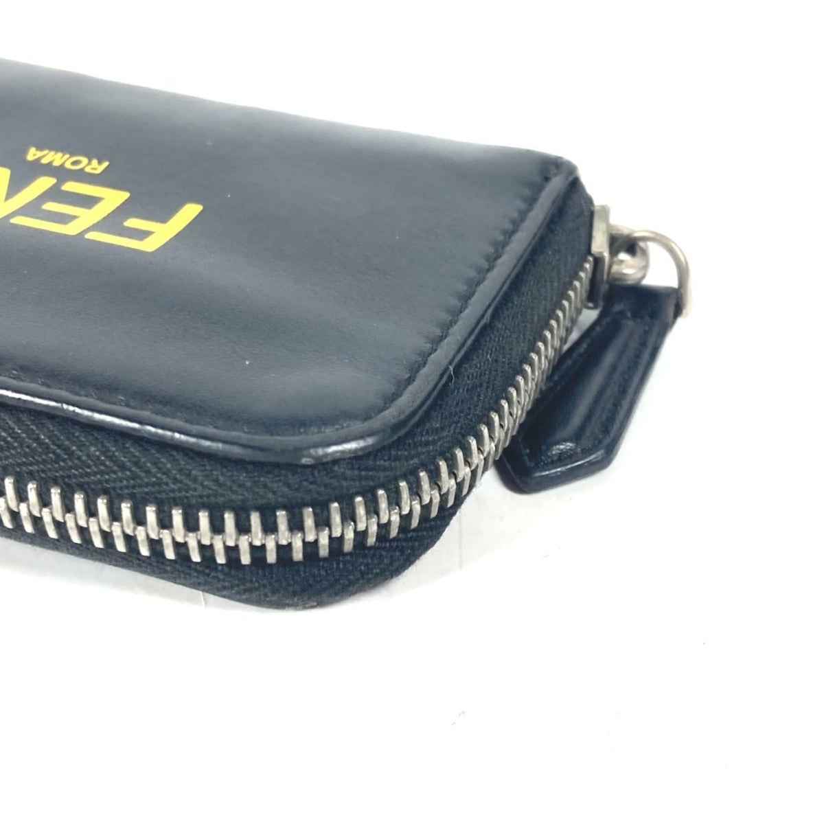 Fendi Black Yellow Leather Coin Purse/Coin Case (Pre-Owned)
