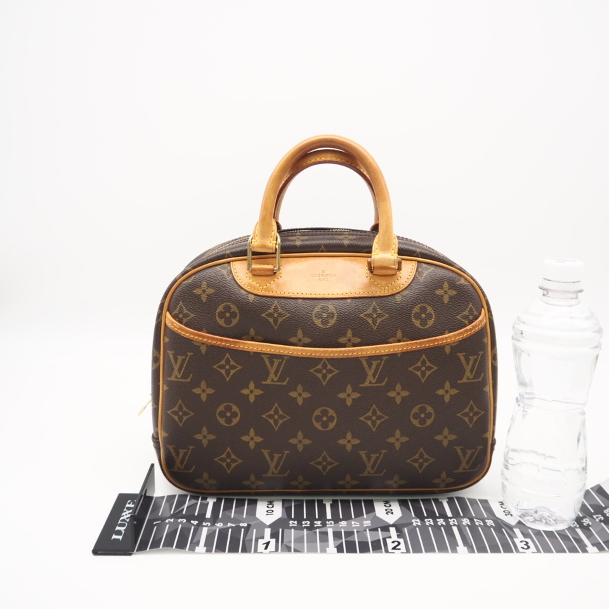 Louis Vuitton Monogram Beige Brown Coated Canvas Leather Handbag (Pre-Owned)