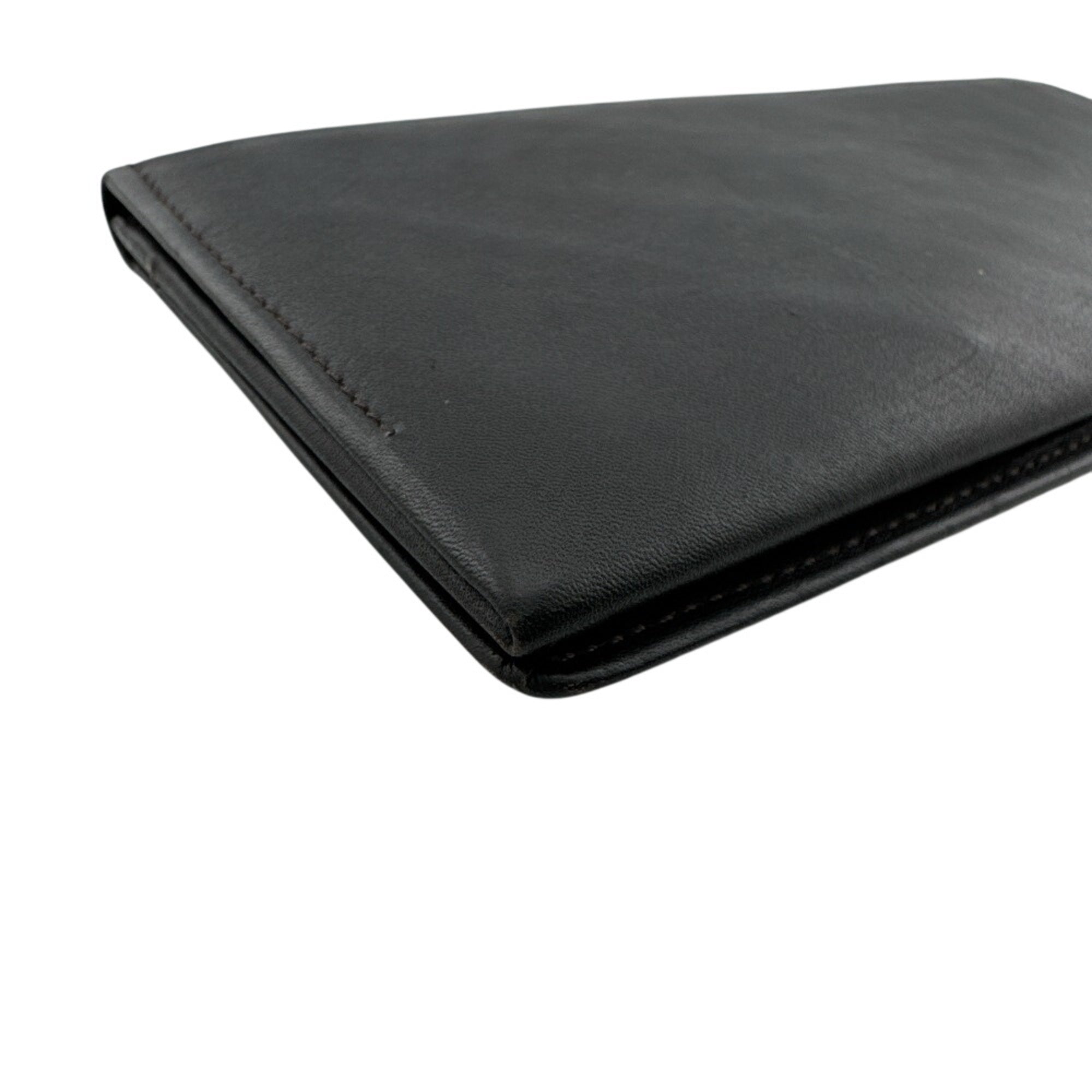 Yves Saint Laurent Black Leather Long Wallet (Bi-Fold) (Pre-Owned)