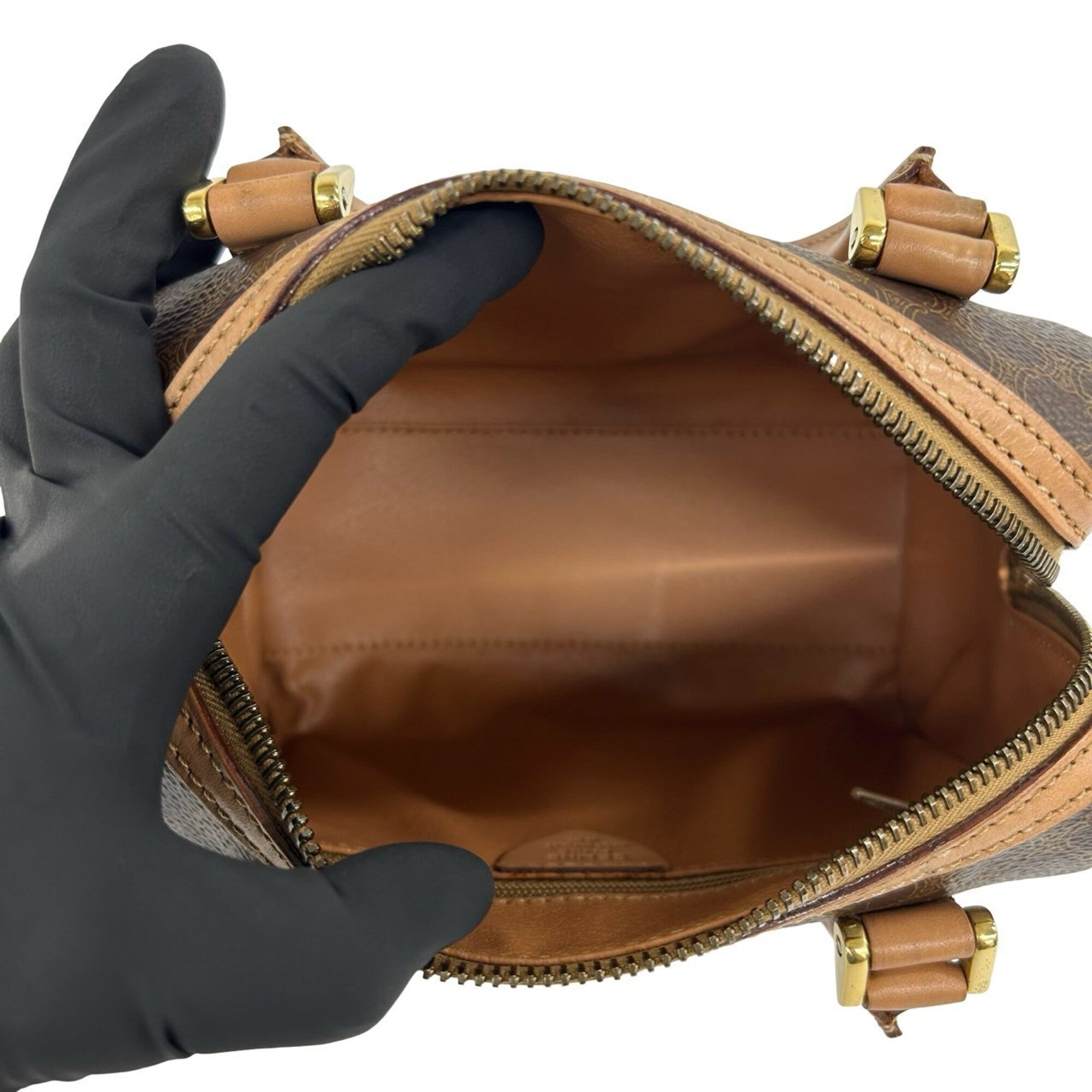 Celine Brown Leather Pvc Handbag Shoulder Bag (Pre-Owned)