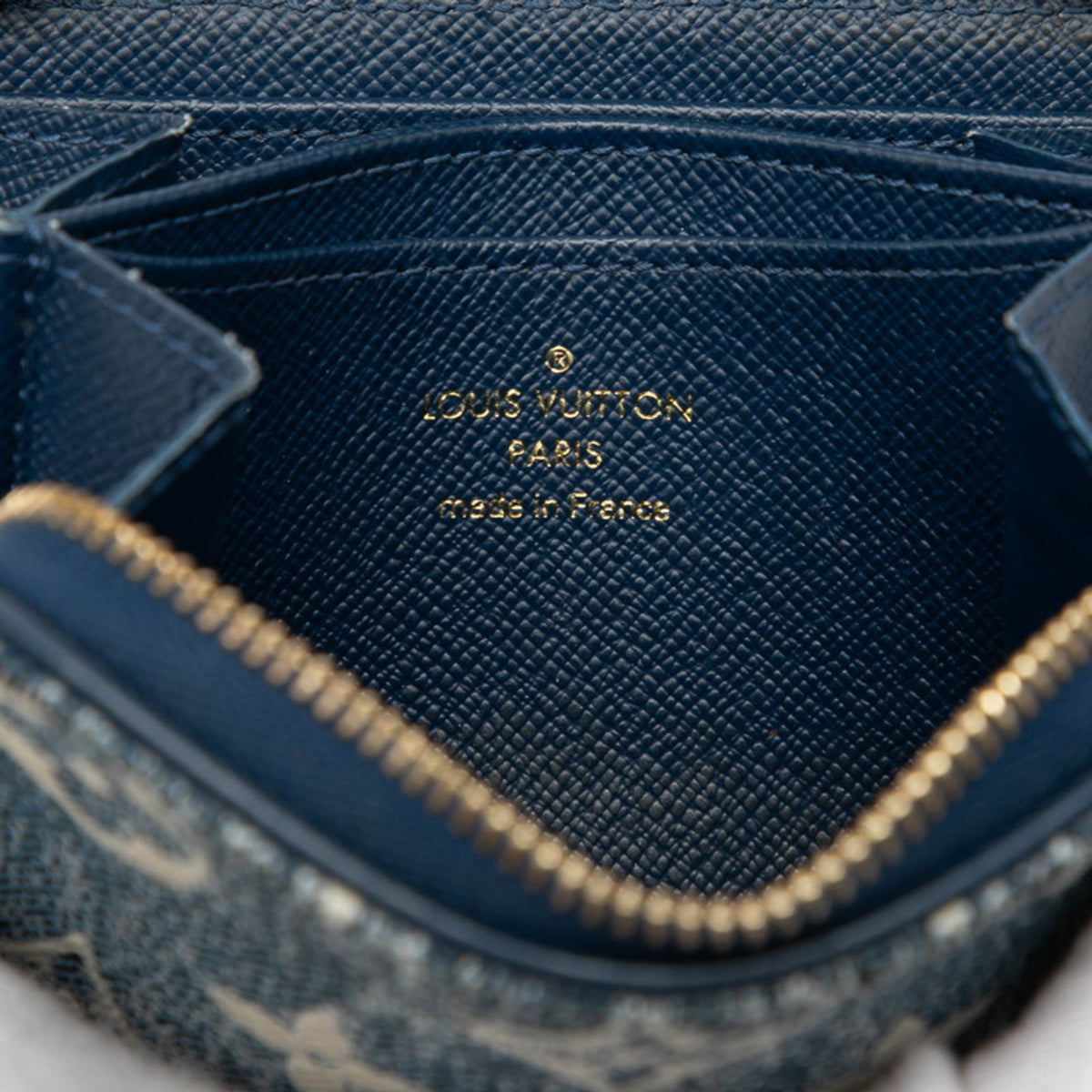 Louis Vuitton Blue Denim Leather Coin Purse/Coin Case (Pre-Owned)