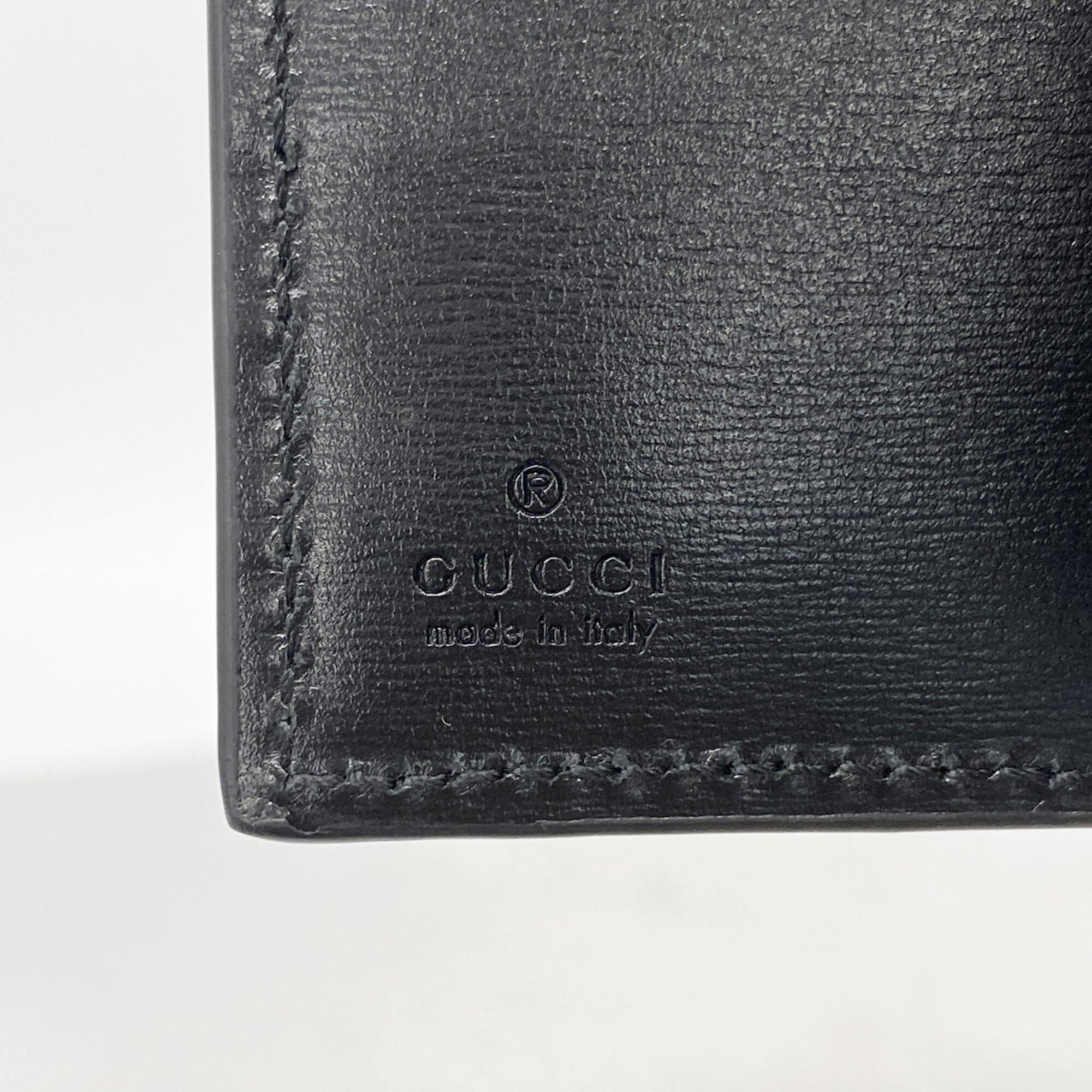 Gucci Black Leather Long Wallet (Bi-Fold) (Pre-Owned)