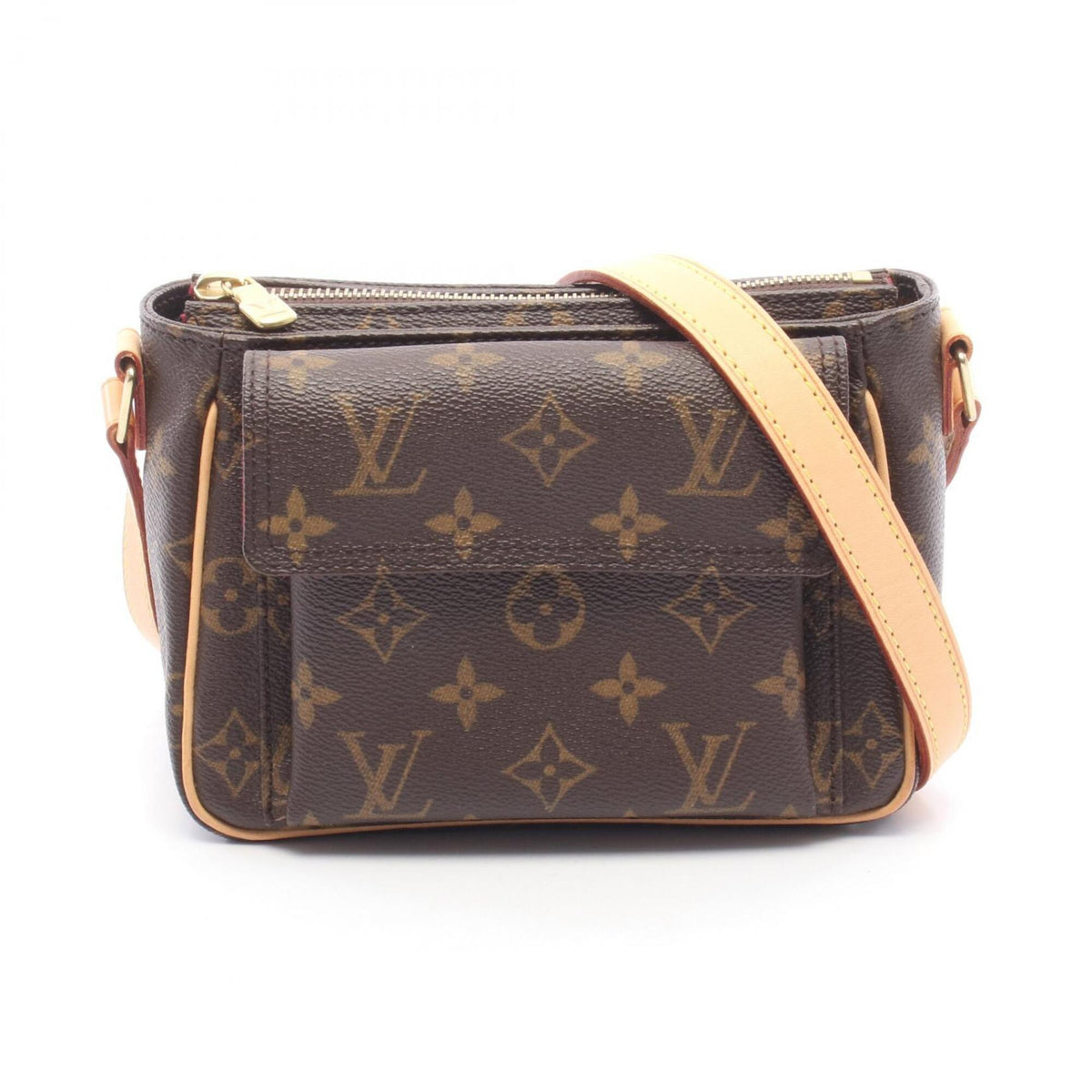 Louis Vuitton Brown Monogram Coated Canvas Leather Handbag Shoulder Bag (Pre-Owned)