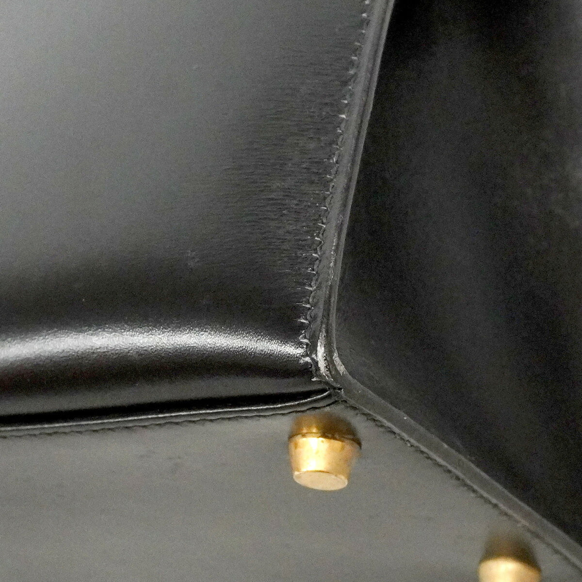 Hermes Black Box Calf Leather Handbag (Pre-Owned)