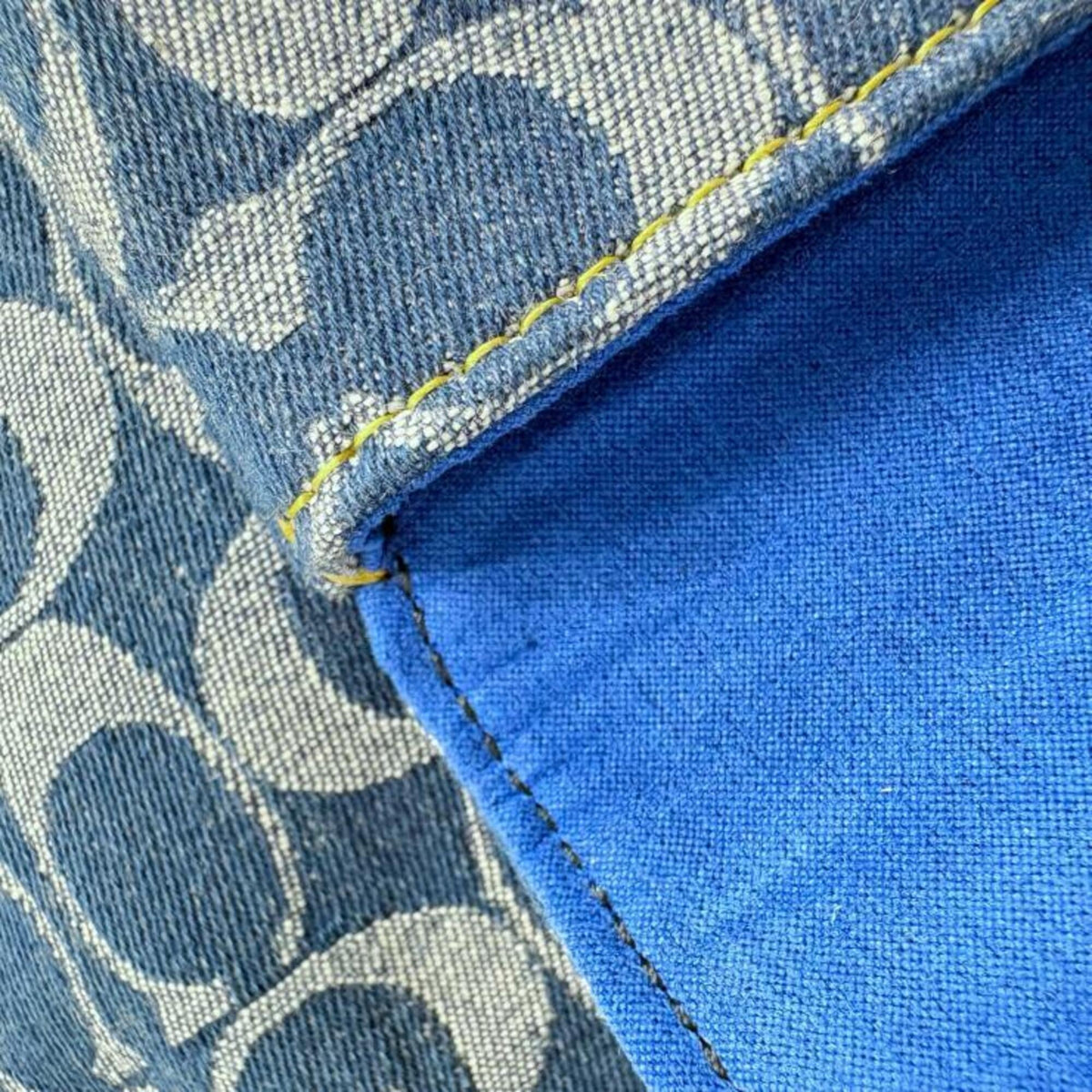 Coach Blue Brown Gold Denim Leather Backpack (Pre-Owned)
