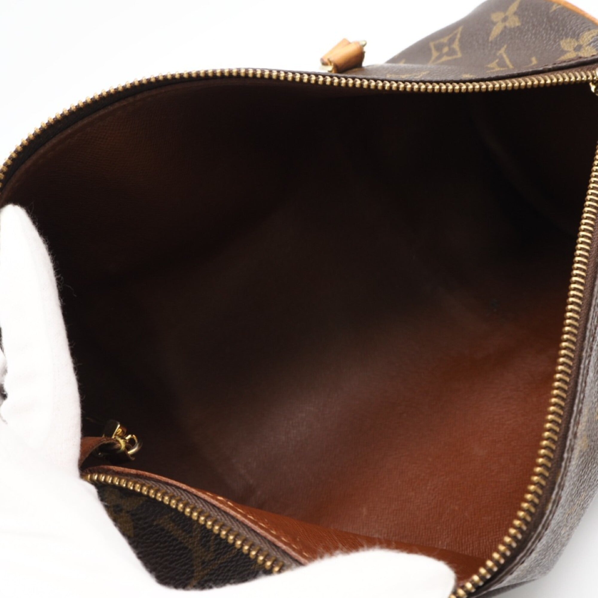 Louis Vuitton Monogram Brown Coated Canvas Leather Handbag (Pre-Owned)