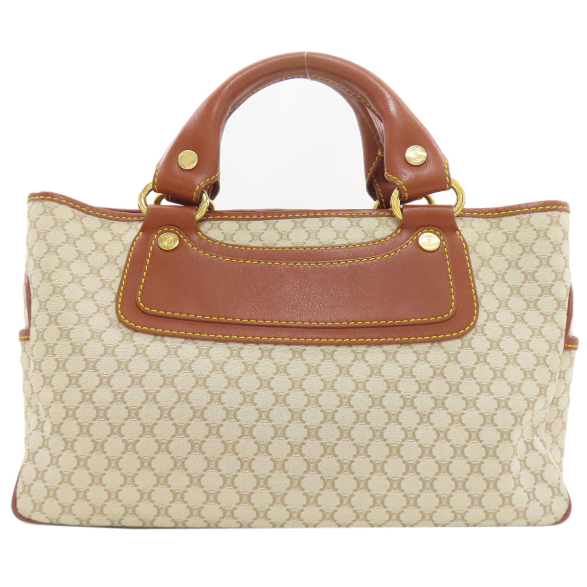 Celine Beige Brown Canvas Handbag (Pre-Owned)