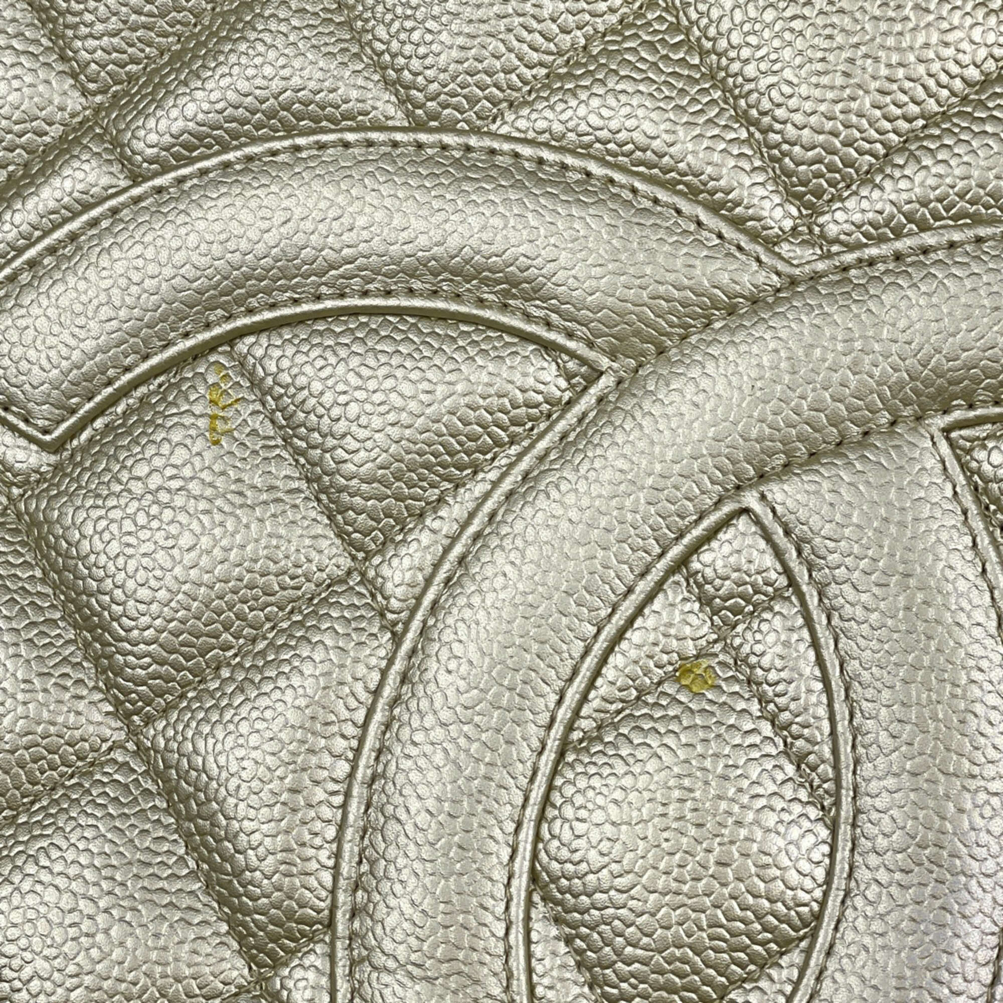 Chanel Silver Grained Calfskin Handbag Tote Bag (Pre-Owned)