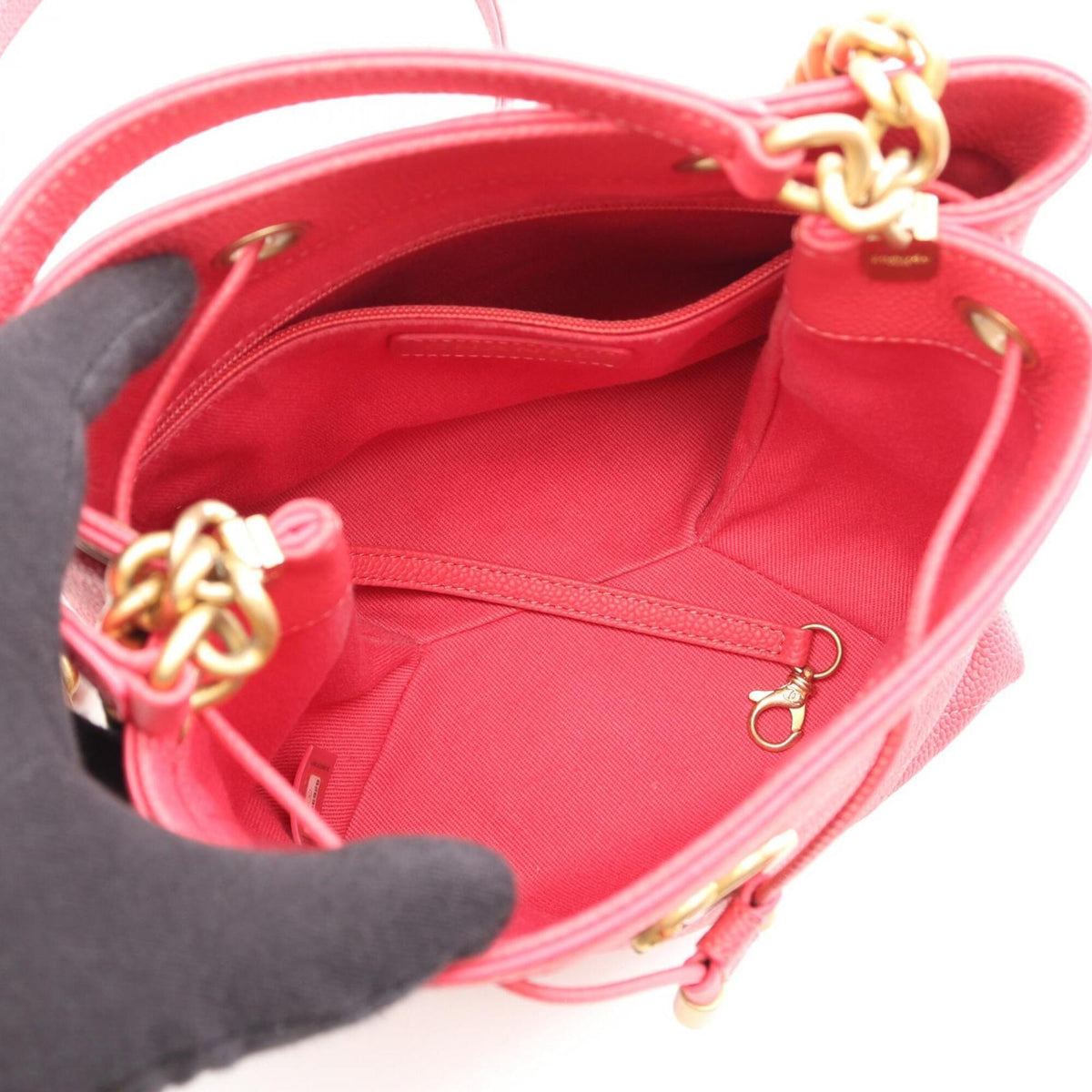 Chanel Pink Grained Calfskin Handbag Shoulder Bag (Pre-Owned)