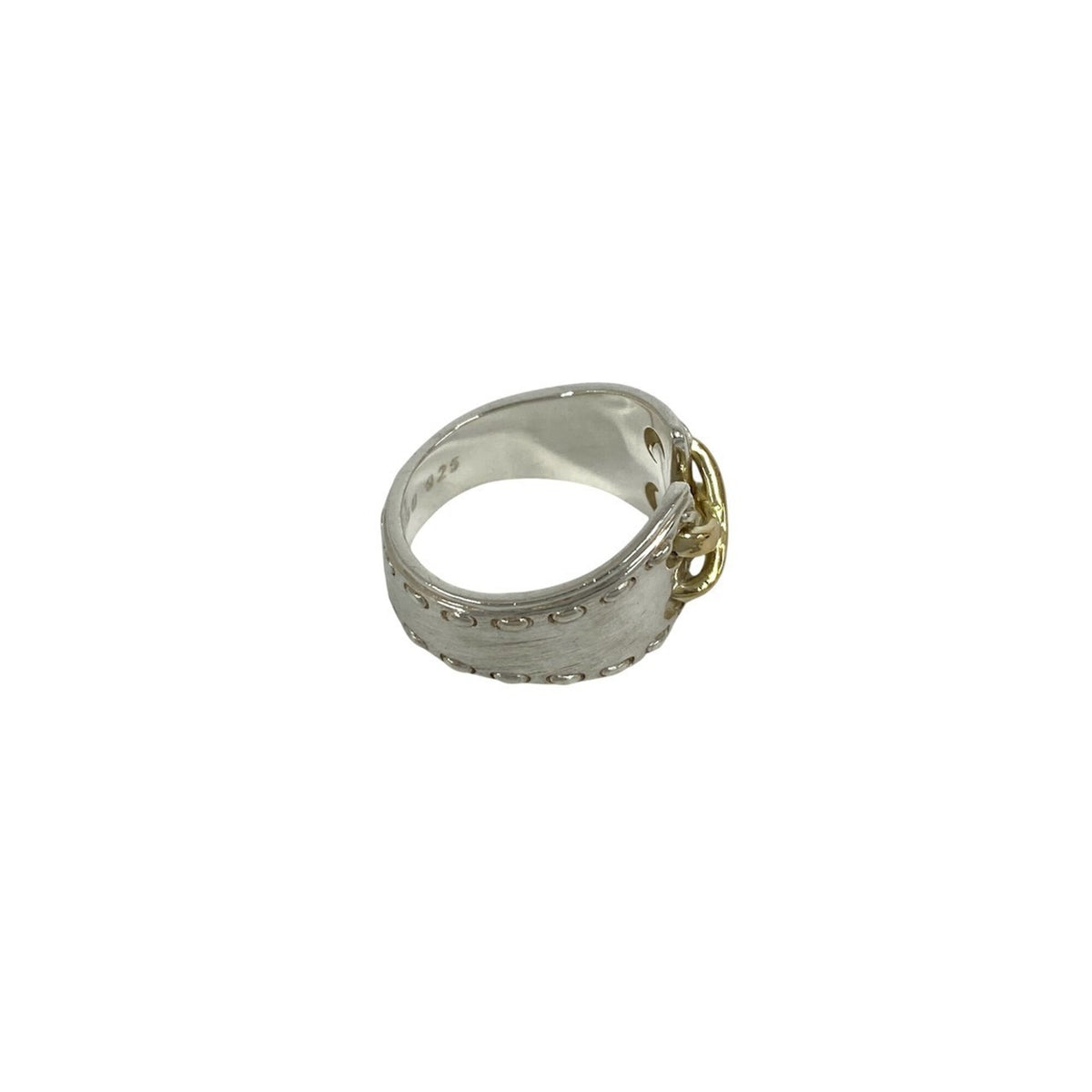 Hermes Gold Silver Yellow Gold (18K) Silver 925 Band Ring (Pre-Owned)