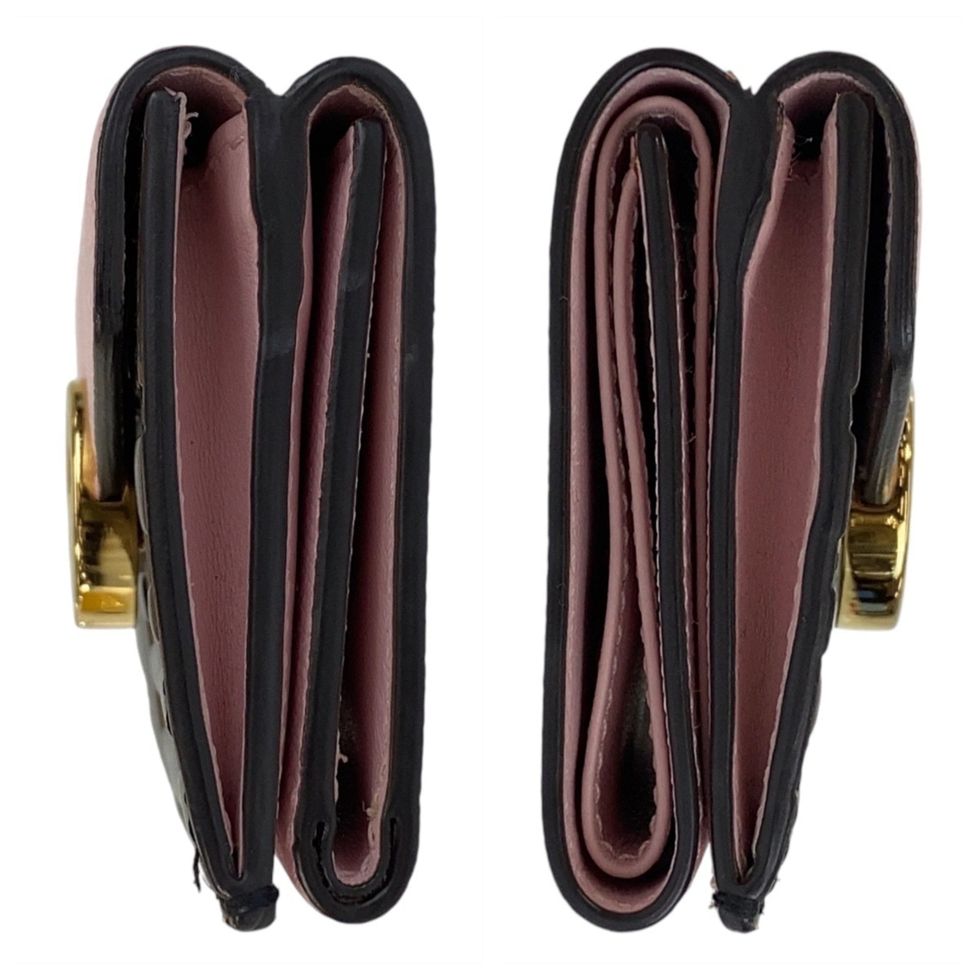Fendi Brown Pink Leather Wallet (Tri-Fold) (Pre-Owned)