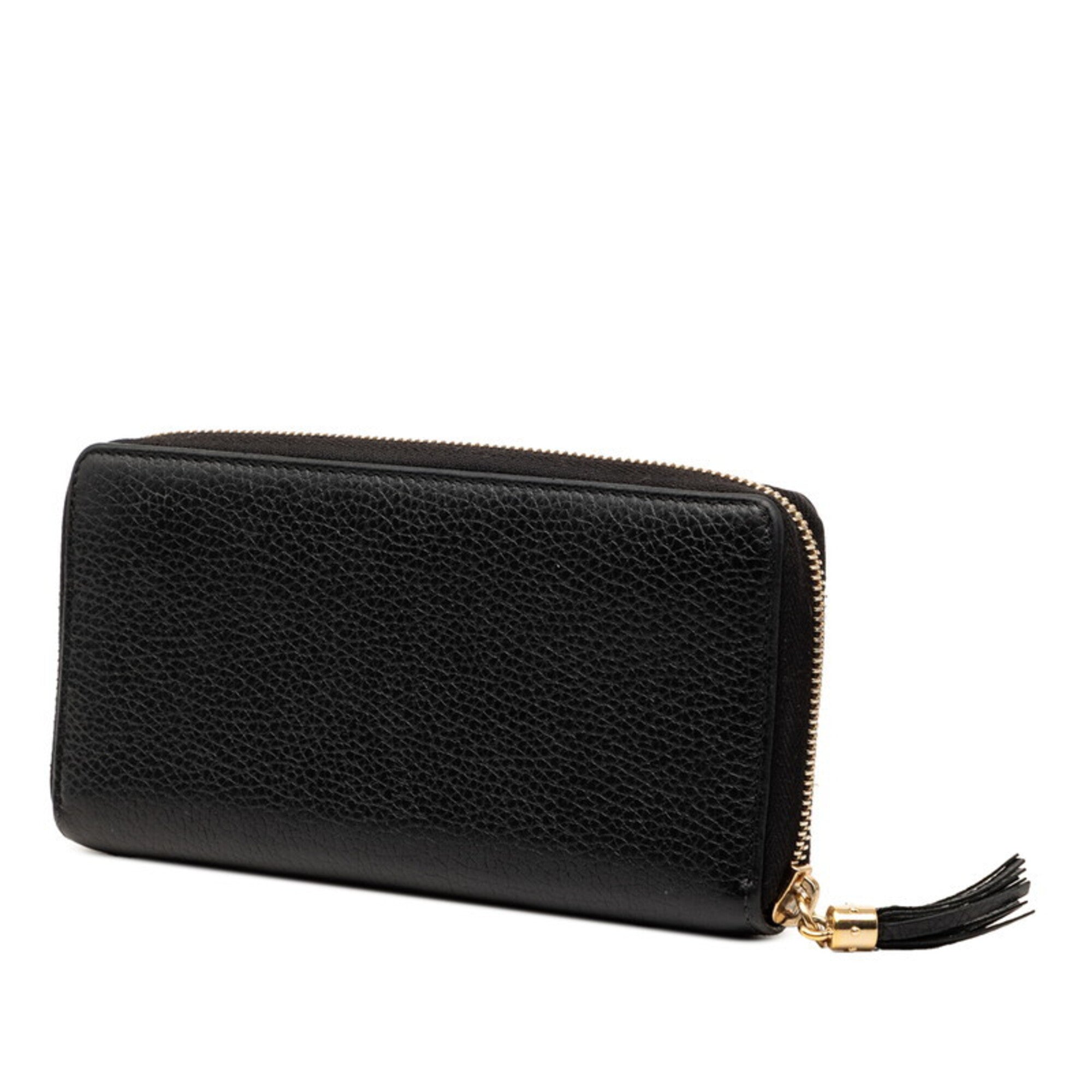 Gucci Black Leather Long Wallet (Bi-Fold) (Pre-Owned)