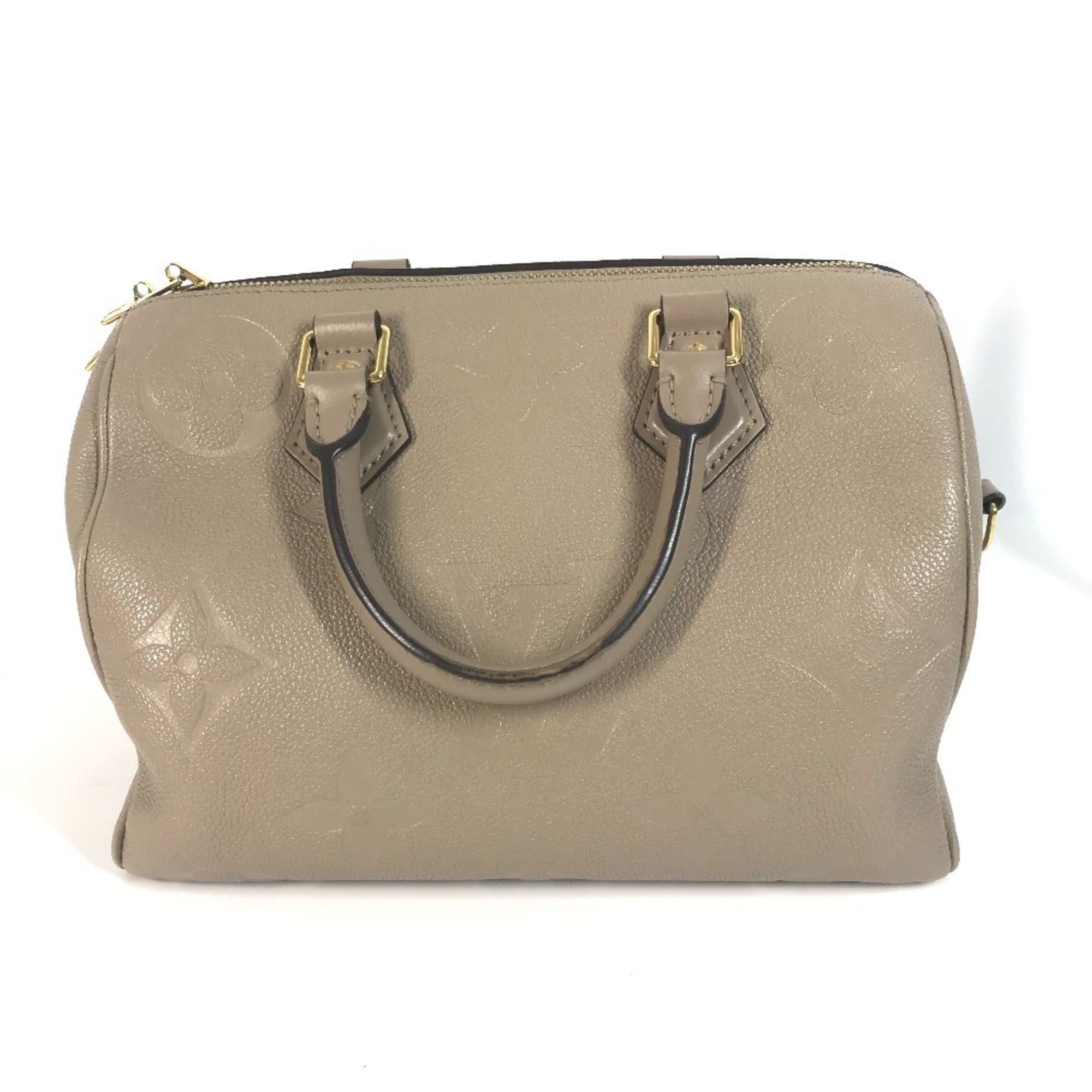Louis Vuitton Beige Tourterelle Monogram Empreinte Boston Bag Handbag Shoulder Bag (Pre-Owned)