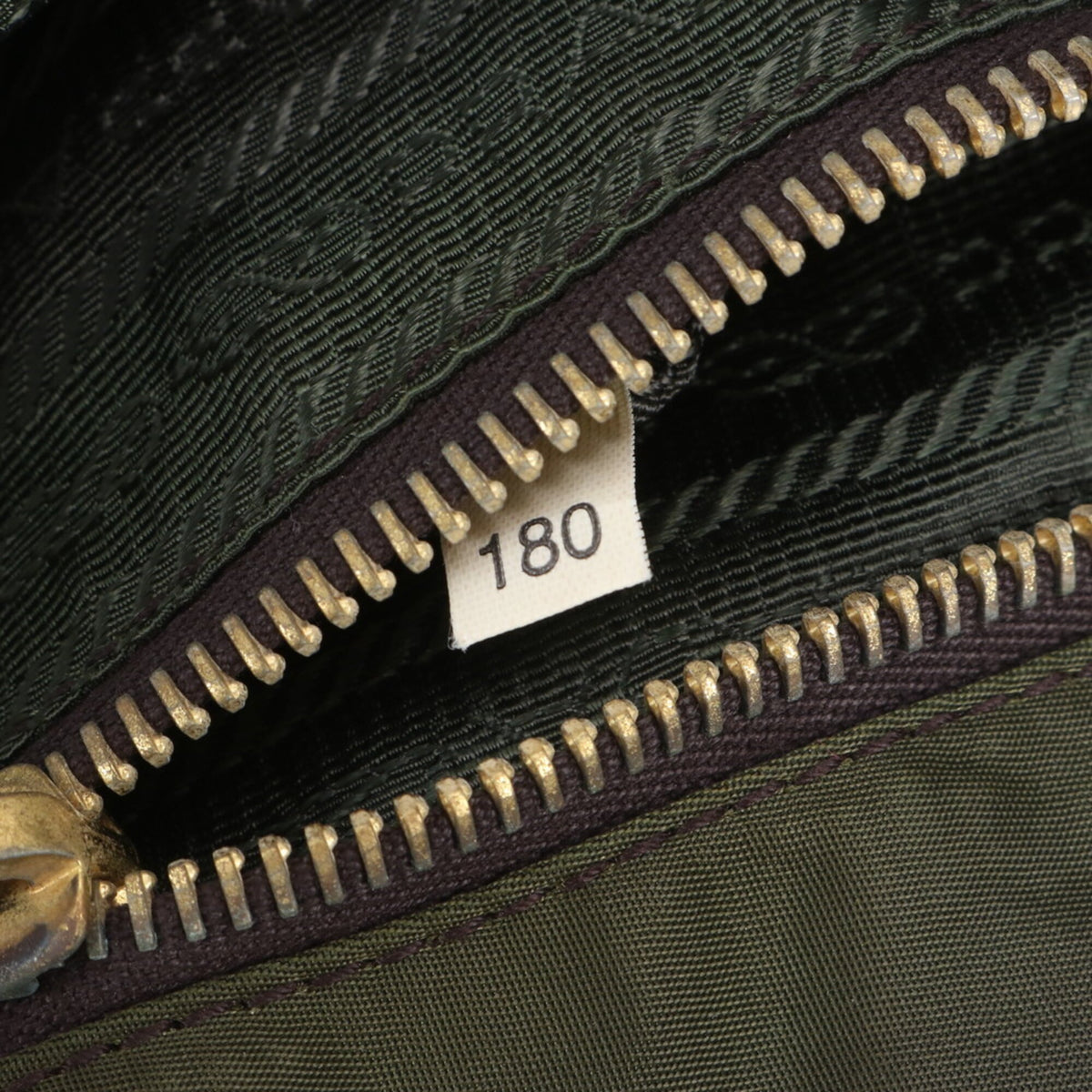 Prada Green Khaki Leather Nylon Crossbody Bag Handbag Shoulder Bag Tote Bag (Pre-Owned)