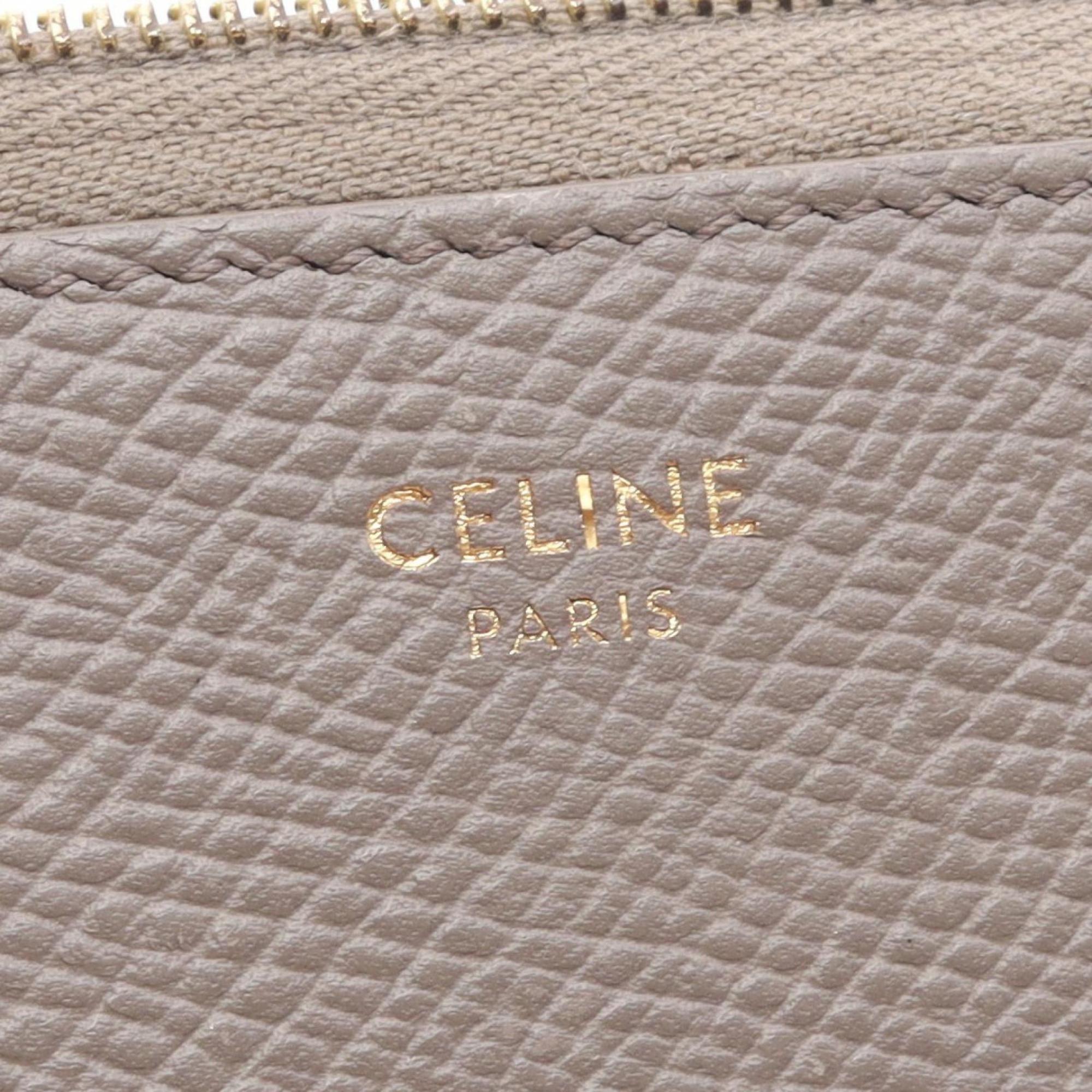Celine Beige Leather Long Wallet (Bi-Fold) (Pre-Owned)