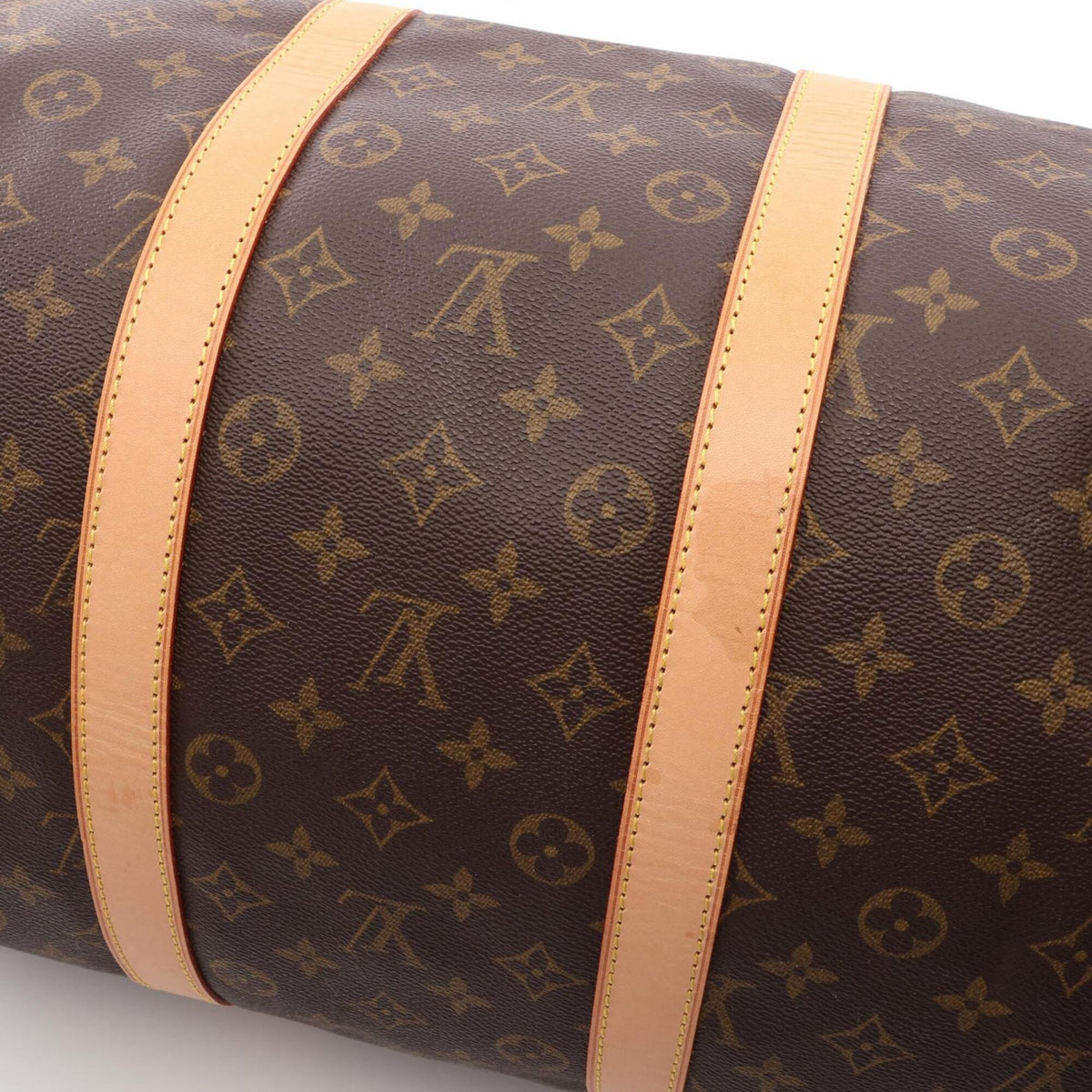 Louis Vuitton Brown Coated Canvas Pvc Monogram Leather Boston Bag Handbag (Pre-Owned)