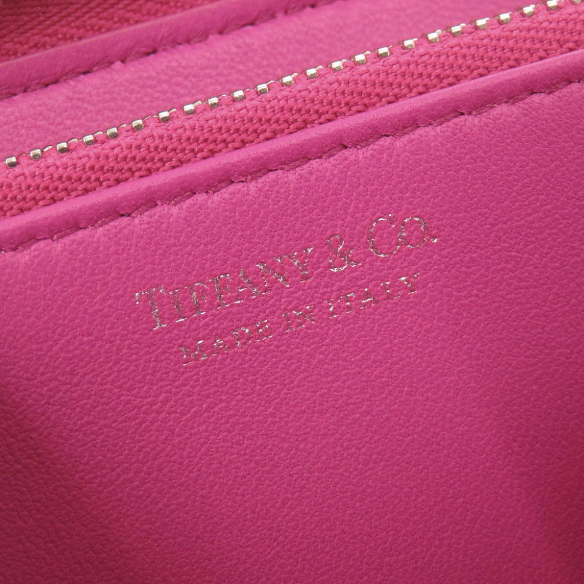 Tiffany Pink Leather Long Wallet (Bi-Fold) (Pre-Owned)