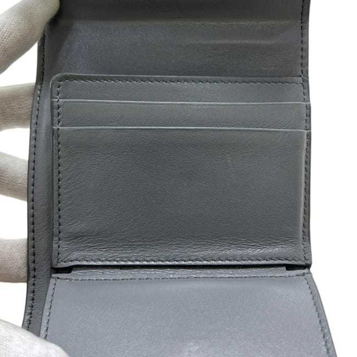 Celine Gray Leather Wallet (Tri-Fold) (Pre-Owned)