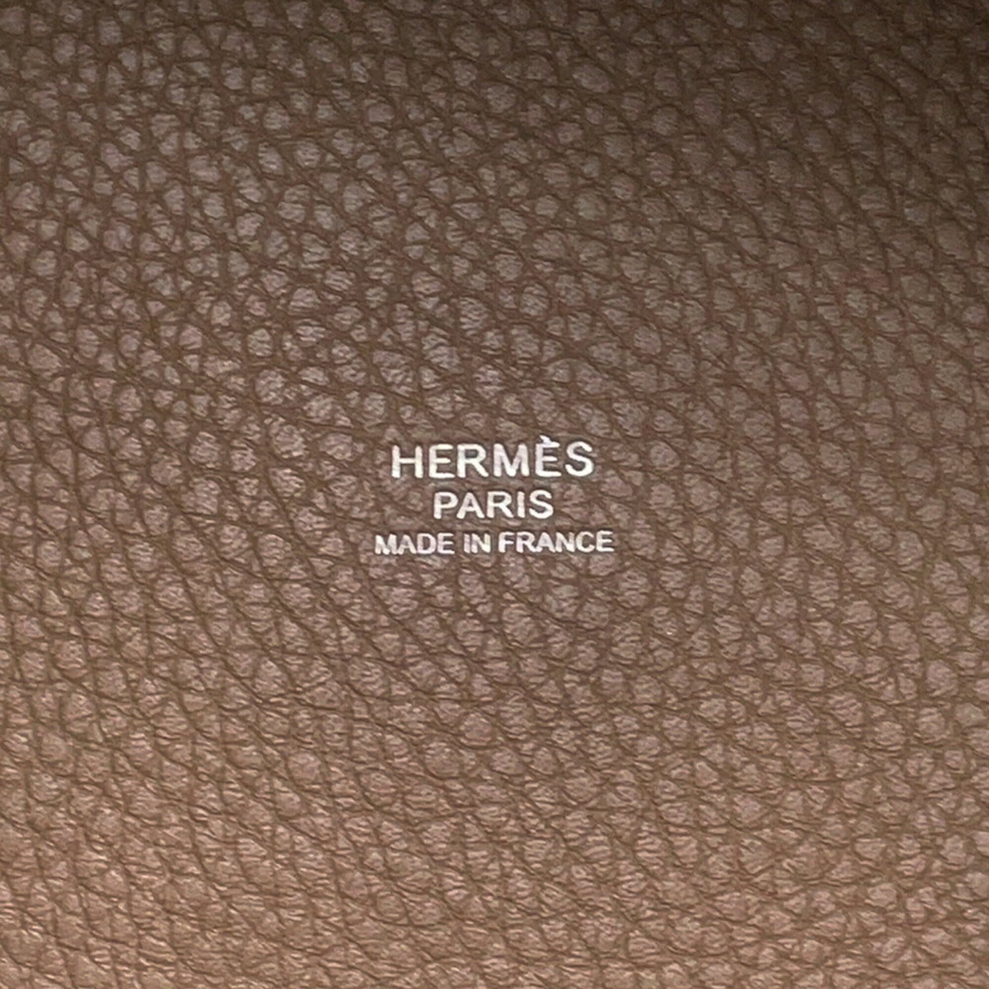 Hermes Picotin Etoupe Gray Taurillon Clemence Leather Handbag (Pre-Owned)