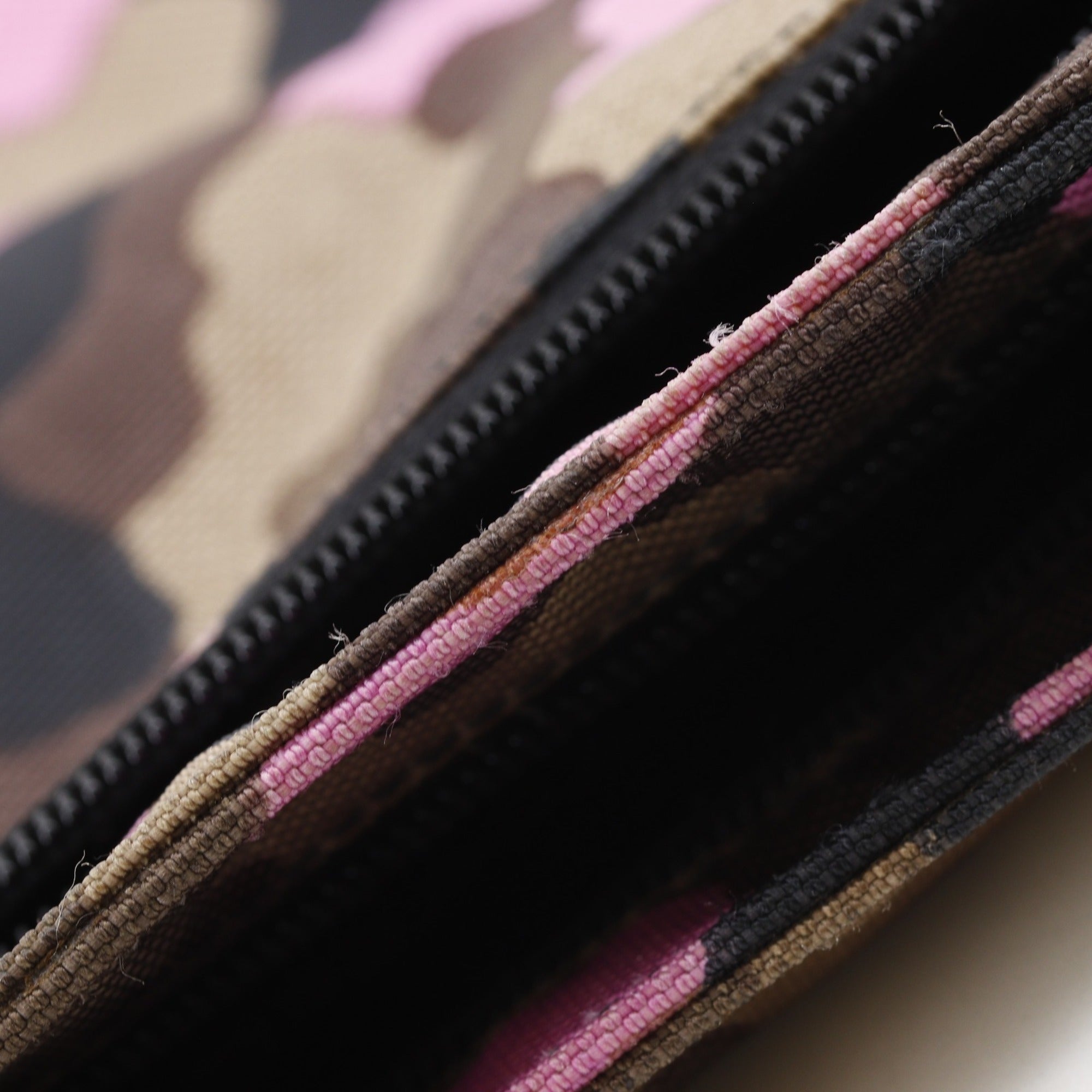 Prada Brown Pink Nylon Canvas Shoulder Bag (Pre-Owned)