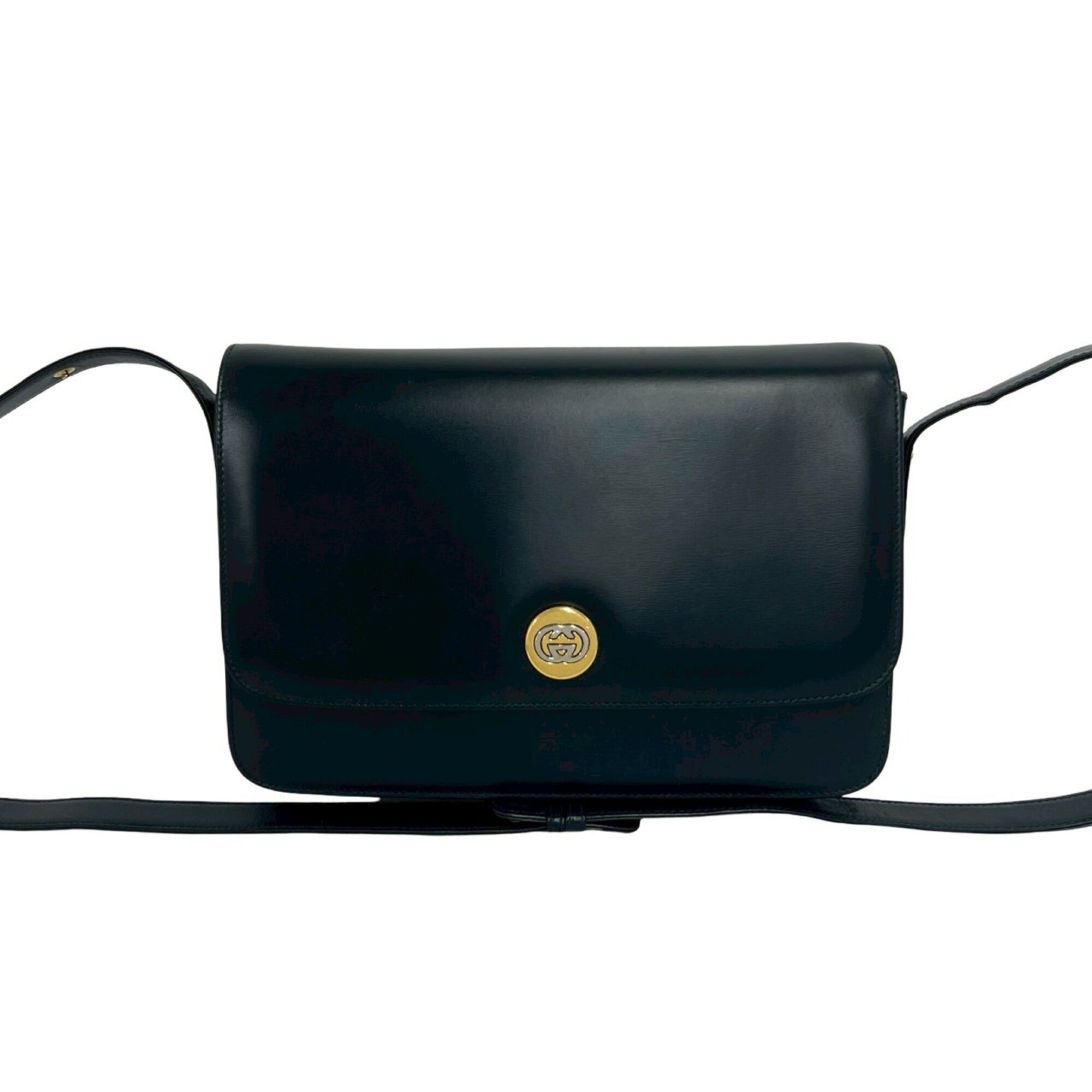 Gucci Navy Leather Pochette Shoulder Bag (Pre-Owned)