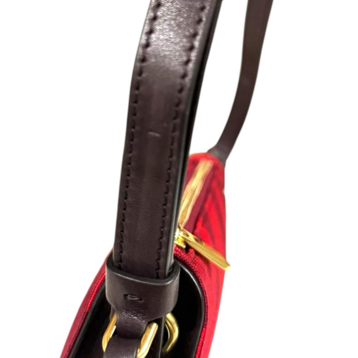 Burberry Red Color Canvas Shoulder Bag (Pre-Owned)