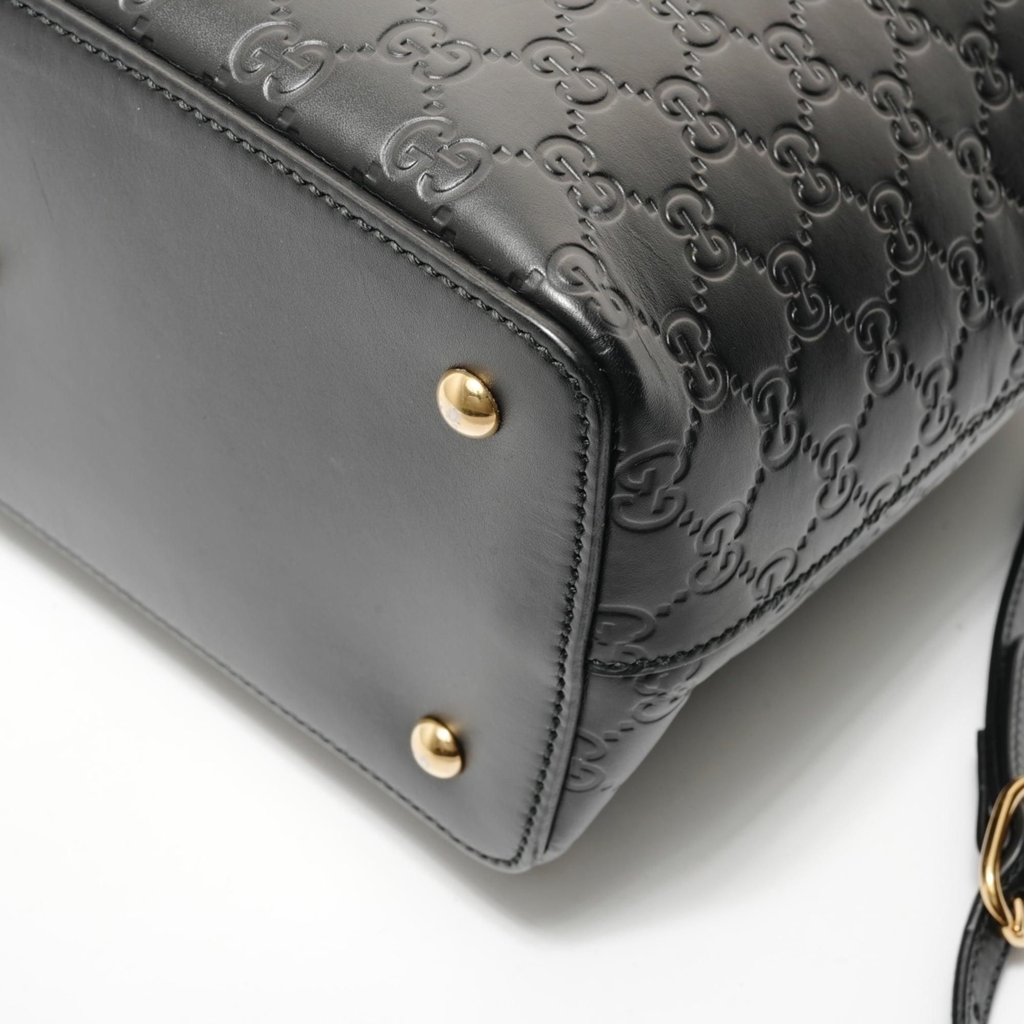 Gucci Black Gg Leather Shoulder Bag (Pre-Owned)