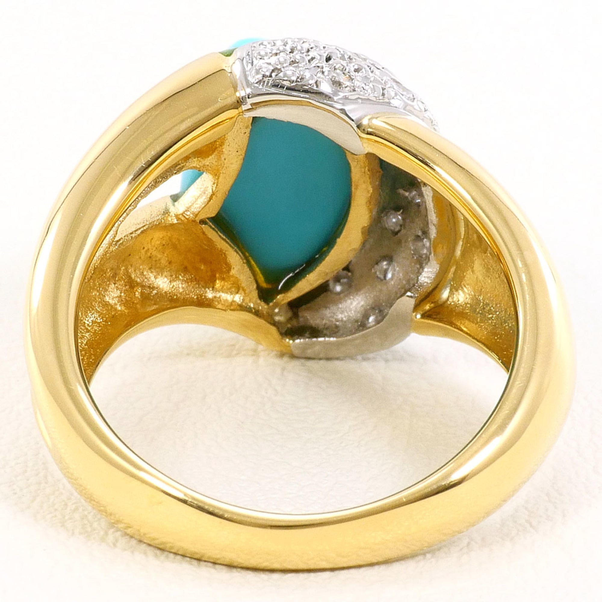 Unbranded Platinum Turquoise Yellow Gold Yellow Gold (18K) Platinum 900 Band Ring (Pre-Owned)