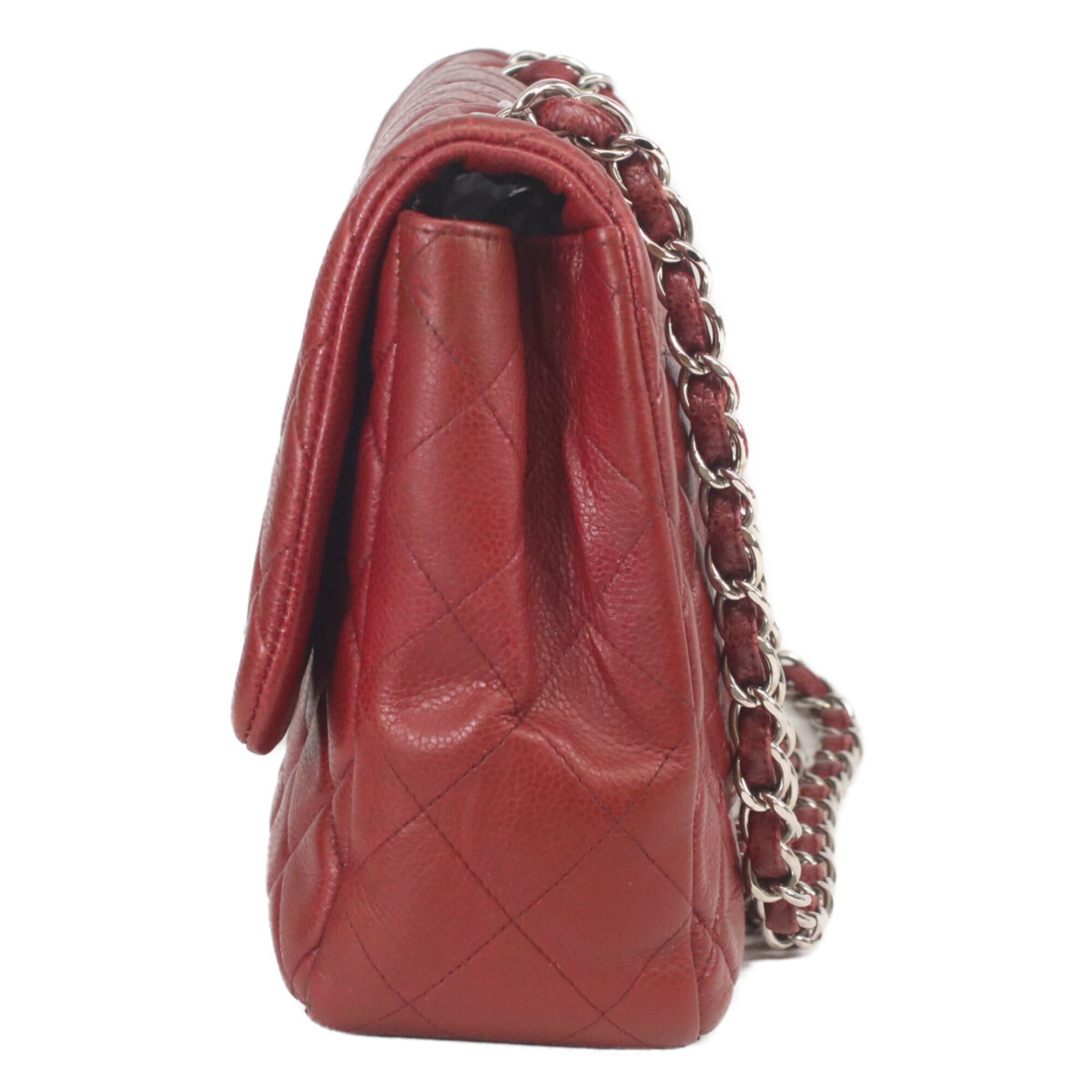 Chanel Red Color Grained Calfskin Tote Bag (Pre-Owned)